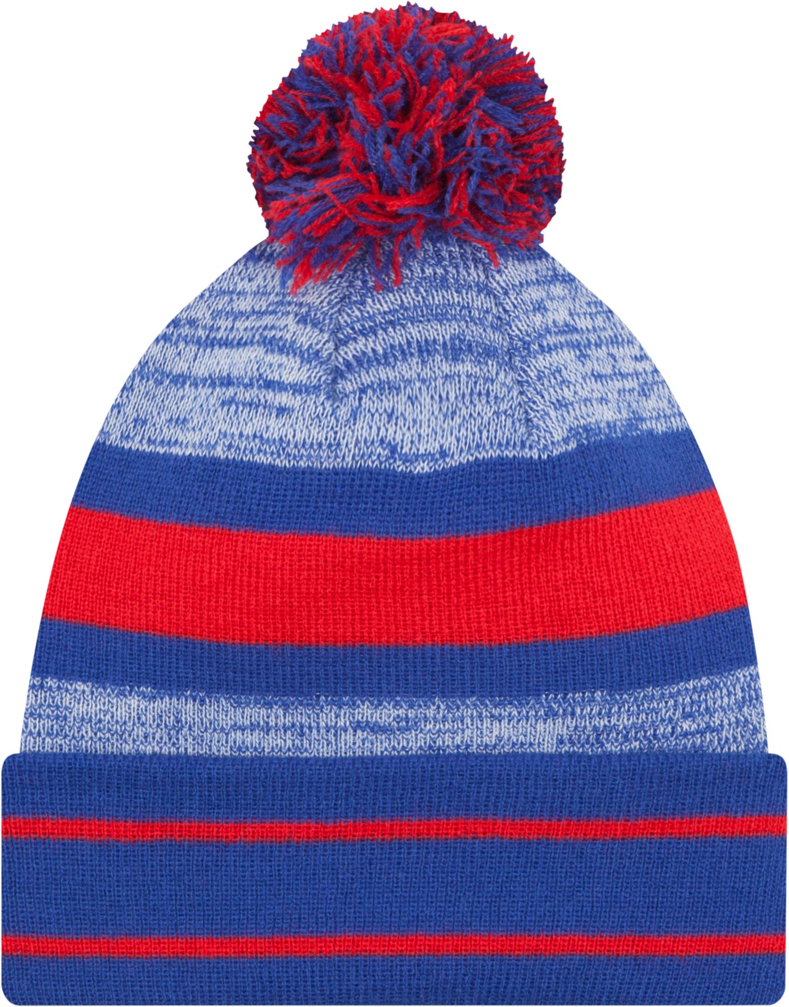 New Era Men's Buffalo Bills Blue Cuff Pom Beanie