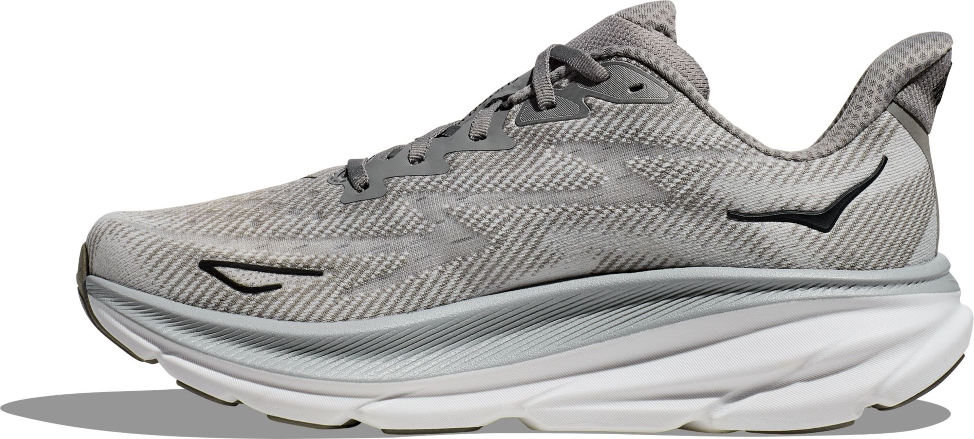 HOKA Men's Clifton 9 Running Shoes - Grey/Black - Medium/D