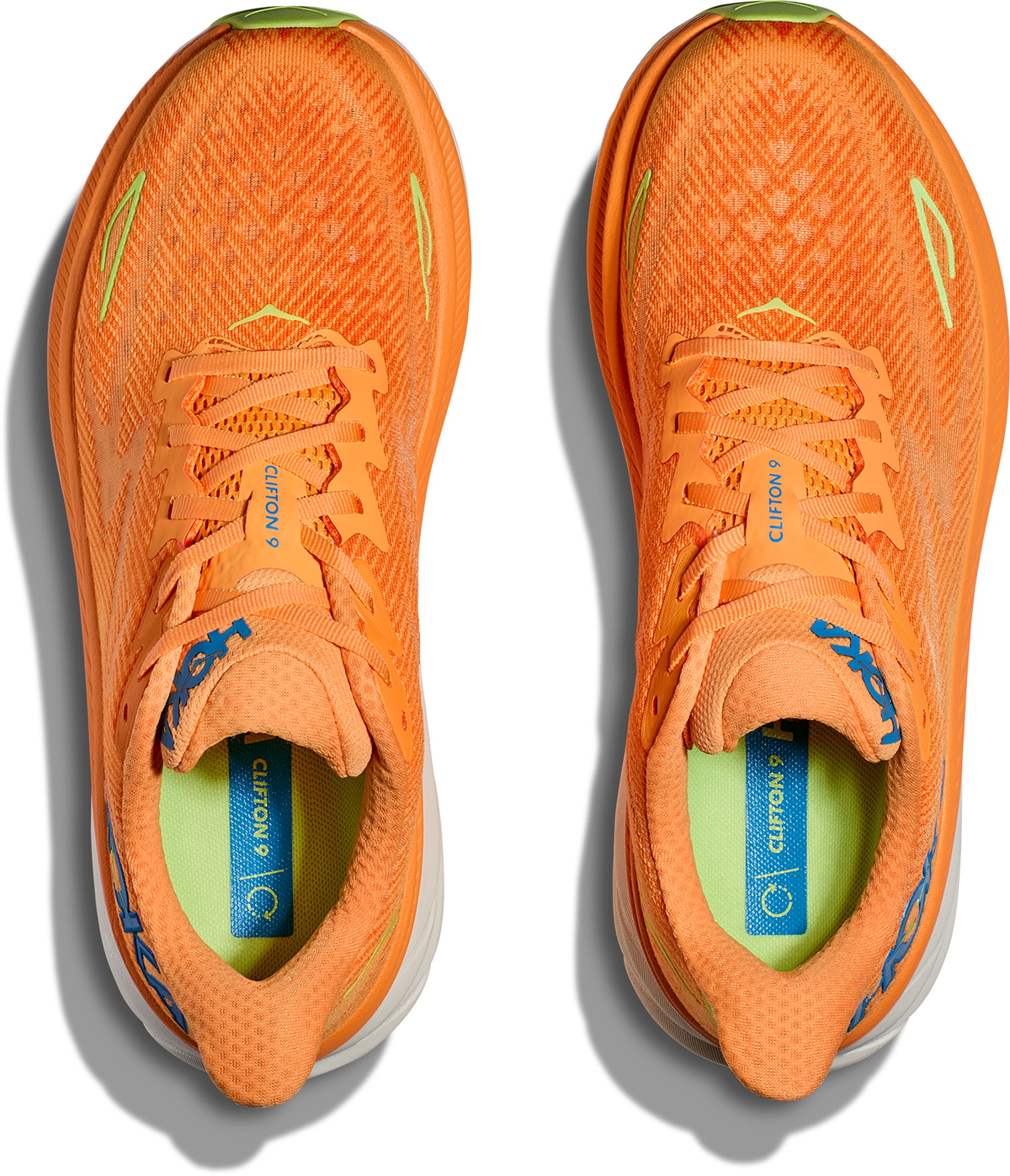 HOKA Men's Clifton 9 Running Shoes - Solar Flare/Lettuce - Medium/D