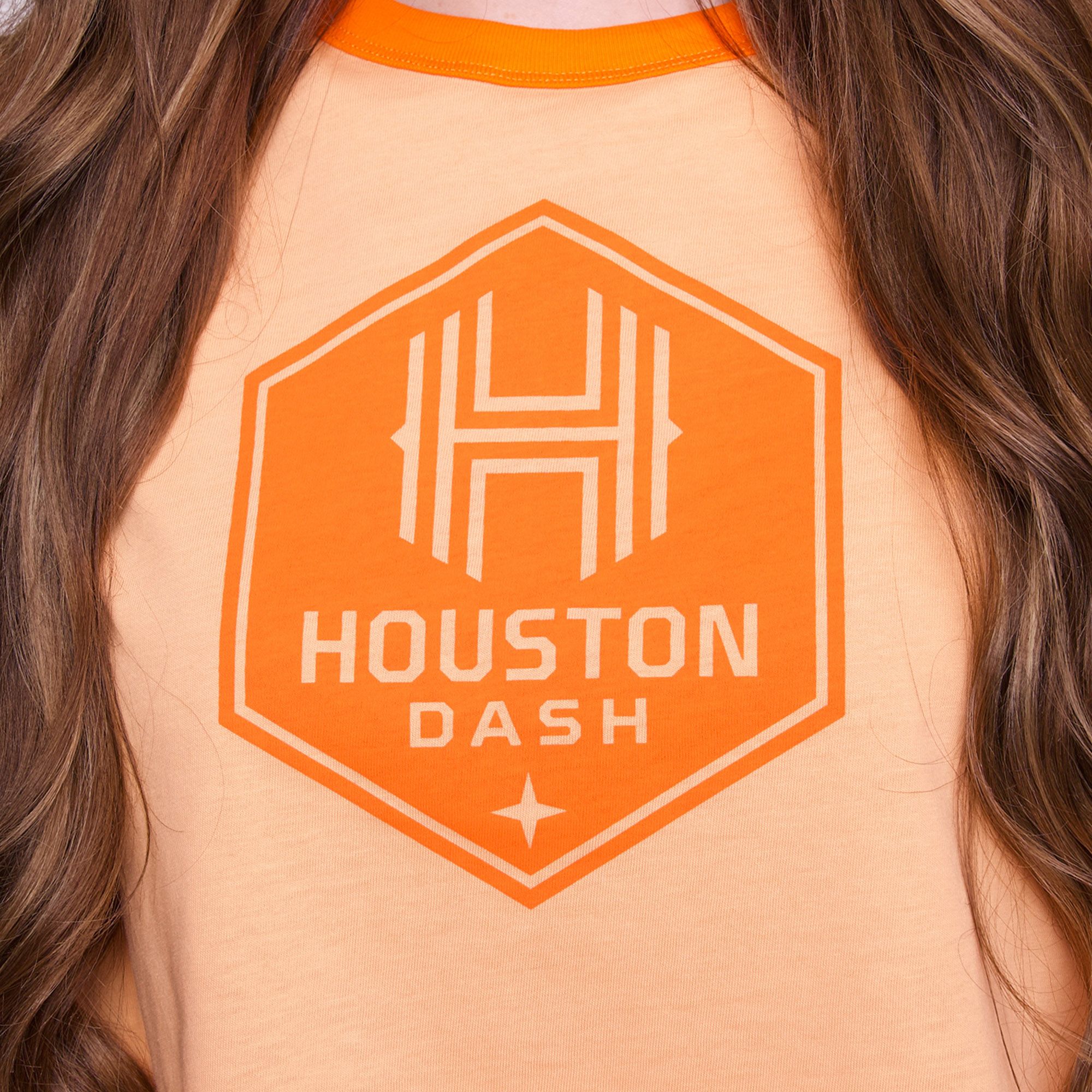 Lusso Women's Houston Dynamo Light Orange Nora T-Shirt product image