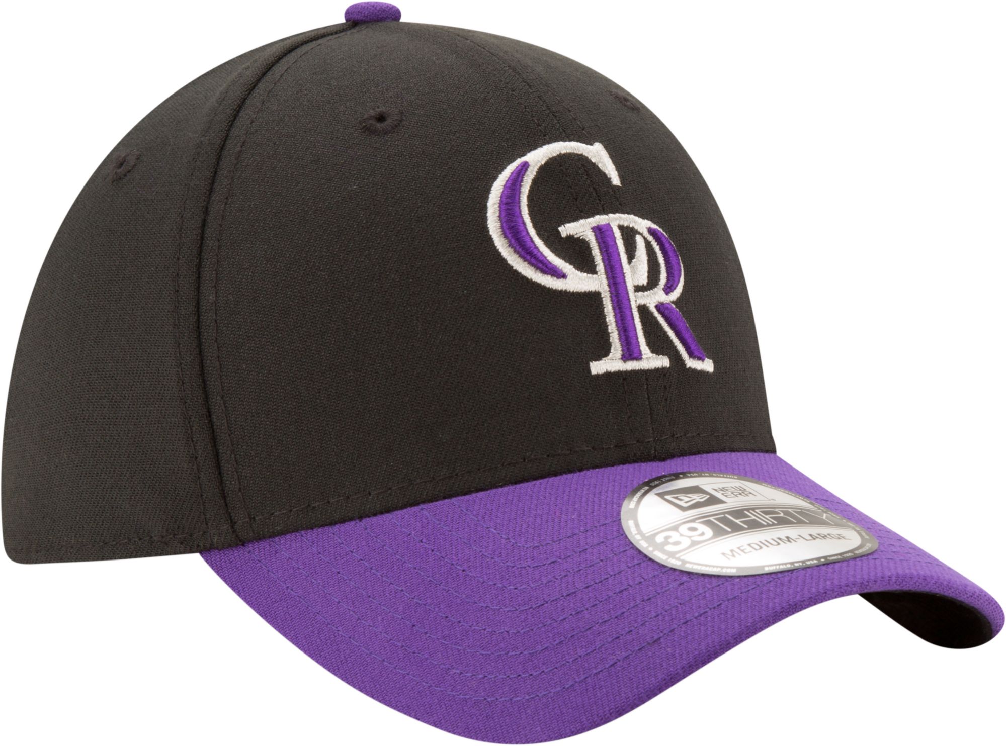 New Era Men's Colorado Rockies 39Thirty Classic Black Stretch Fit Hat