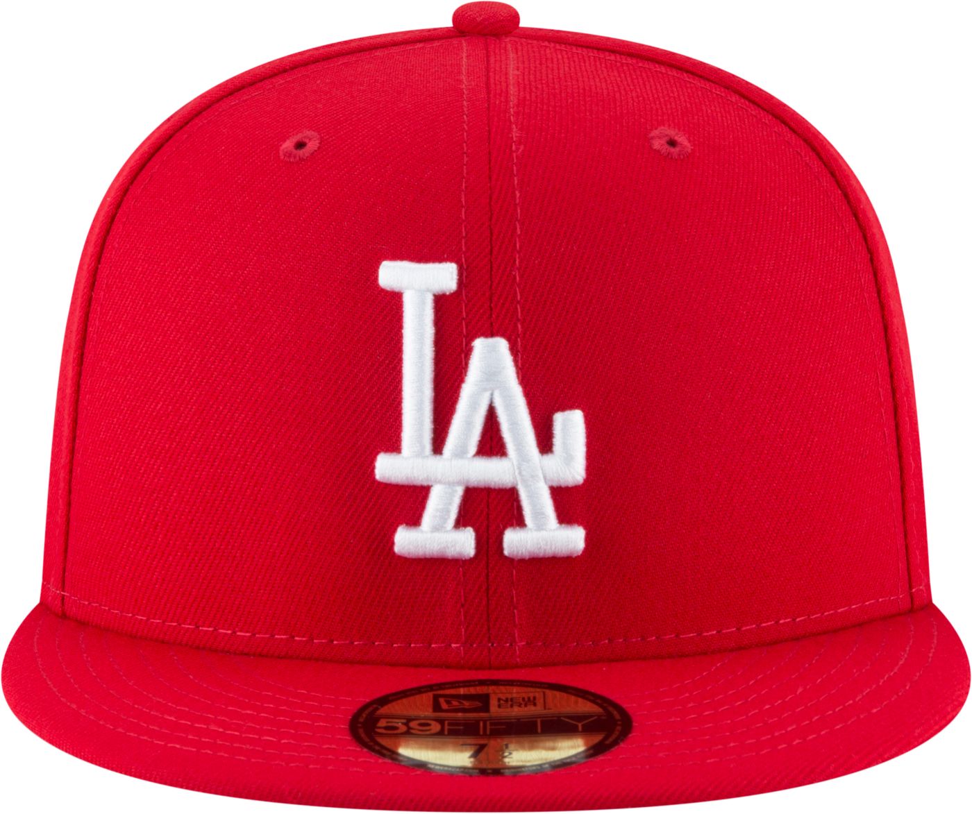 New Era Adult Los Angeles Dodgers 59Fifty Basic Red Fitted Hat Dick s Sporting Goods