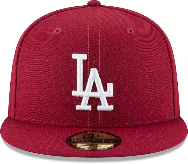 New Era Men's Los Angeles Dodgers Dark Red Basic 59Fifty Fitted Hat