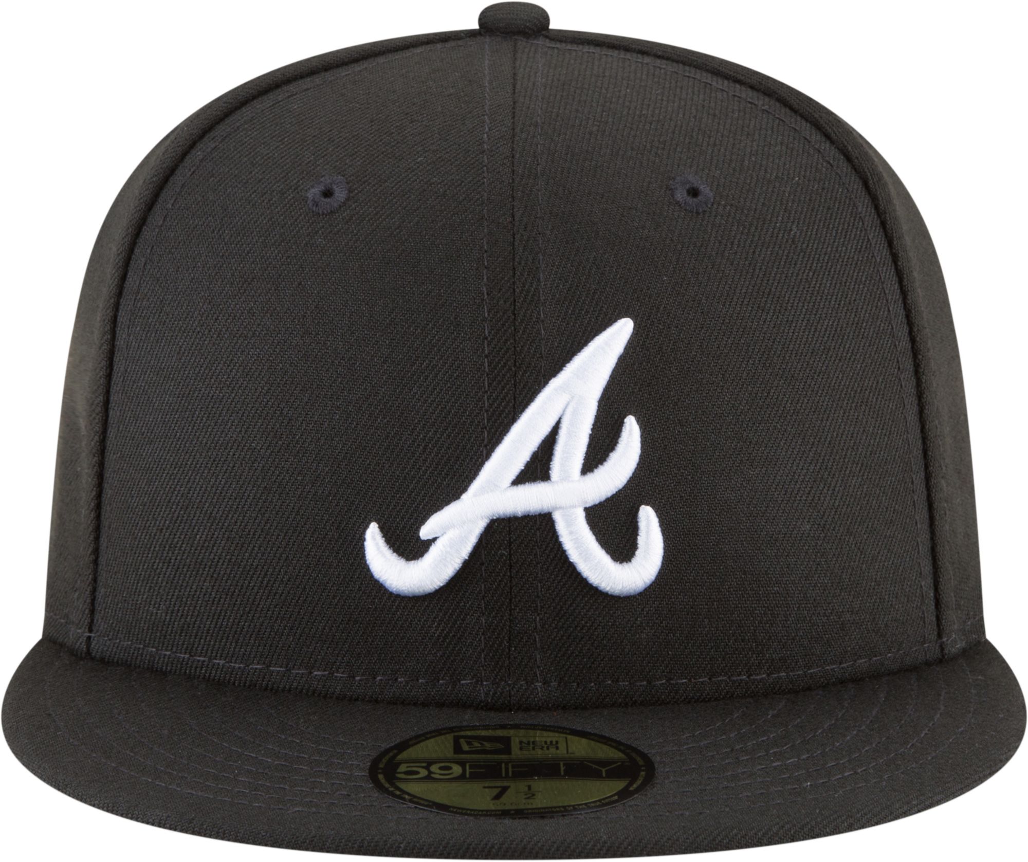 New Era Adult Atlanta Braves 59Fifty Basic Black/White Fitted Hat product image