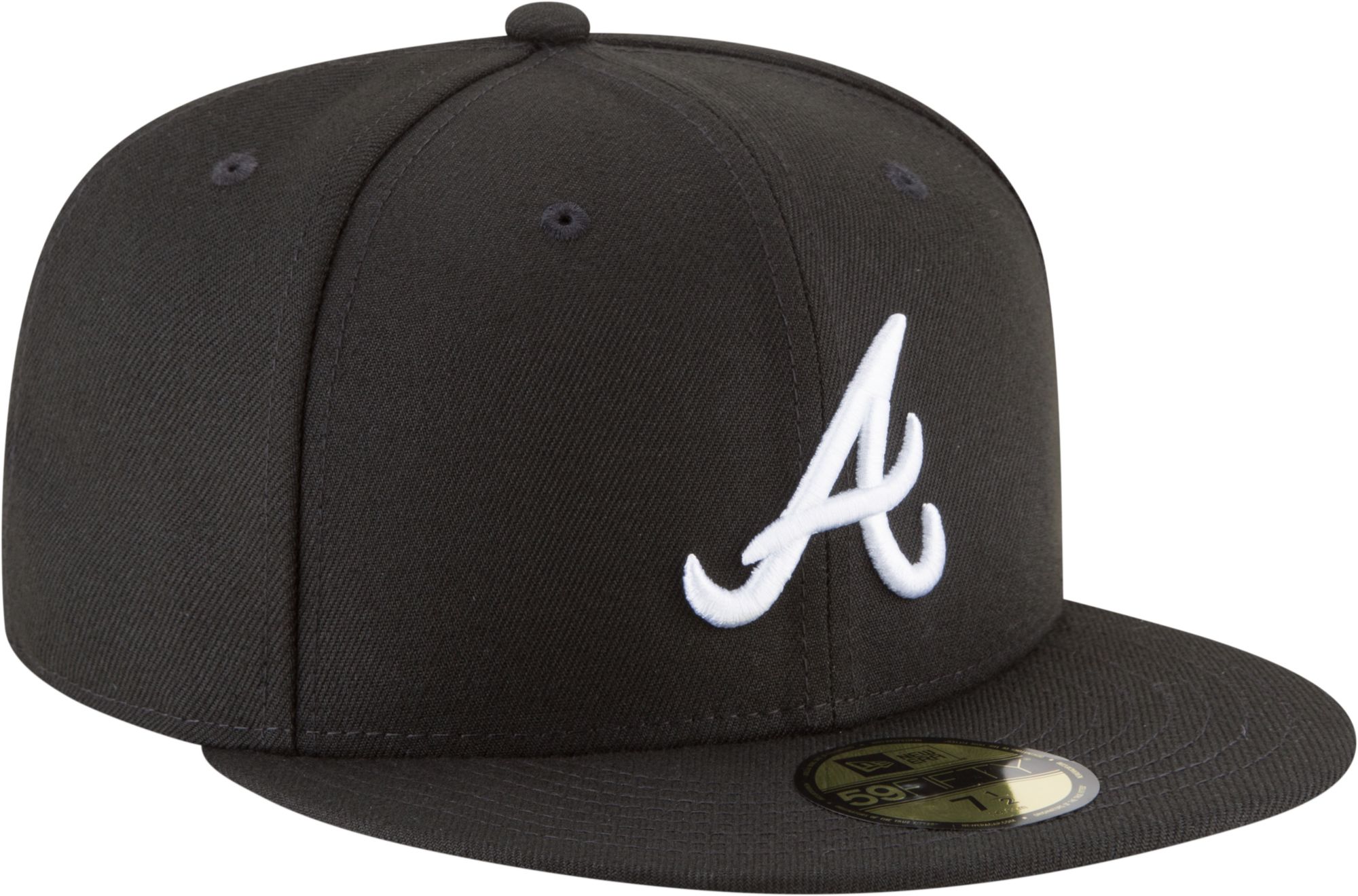 New Era Adult Atlanta Braves 59Fifty Basic Black/White Fitted Hat product image