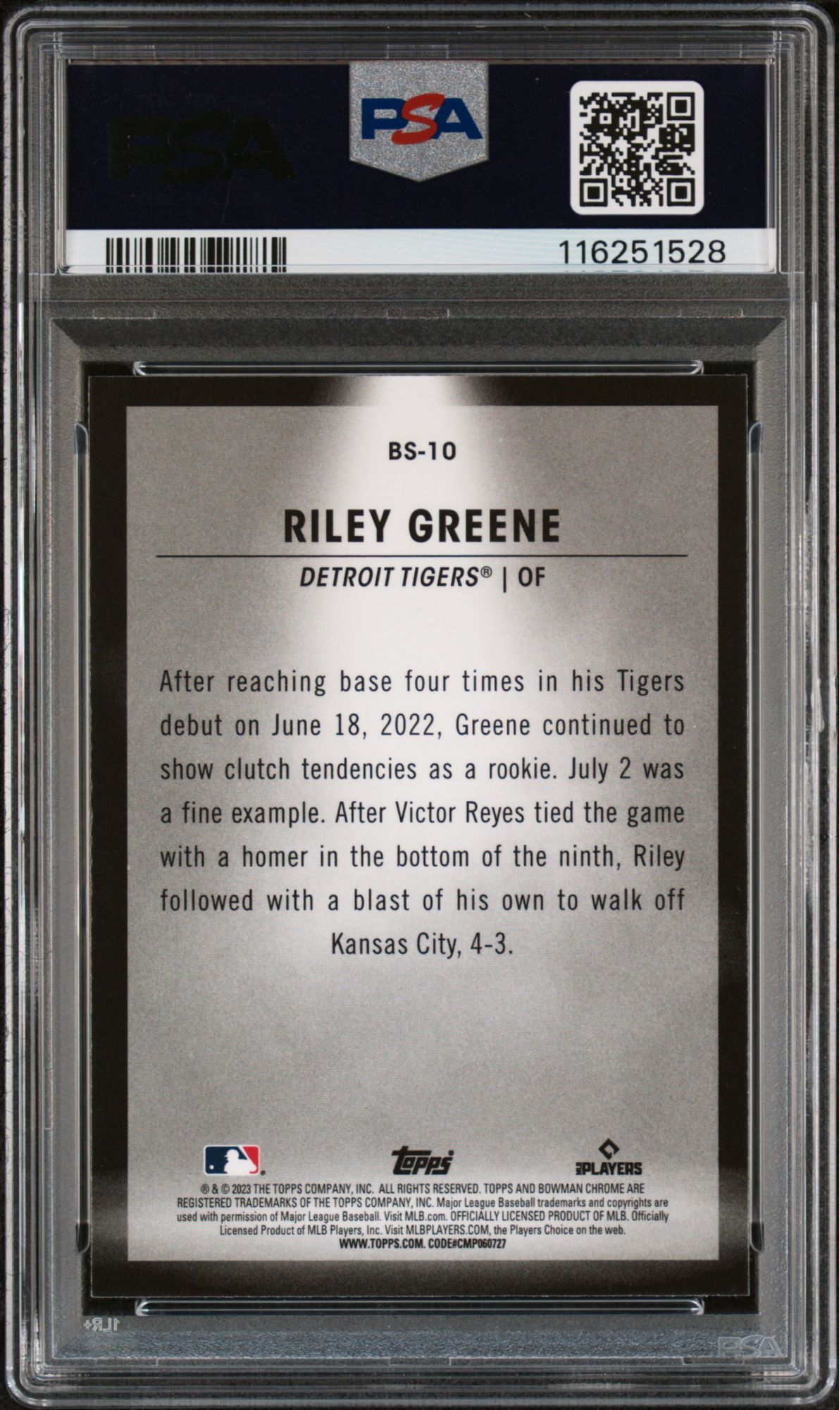 2023 Bowman Spotlights BS10 Riley Greene PSA 10 product image