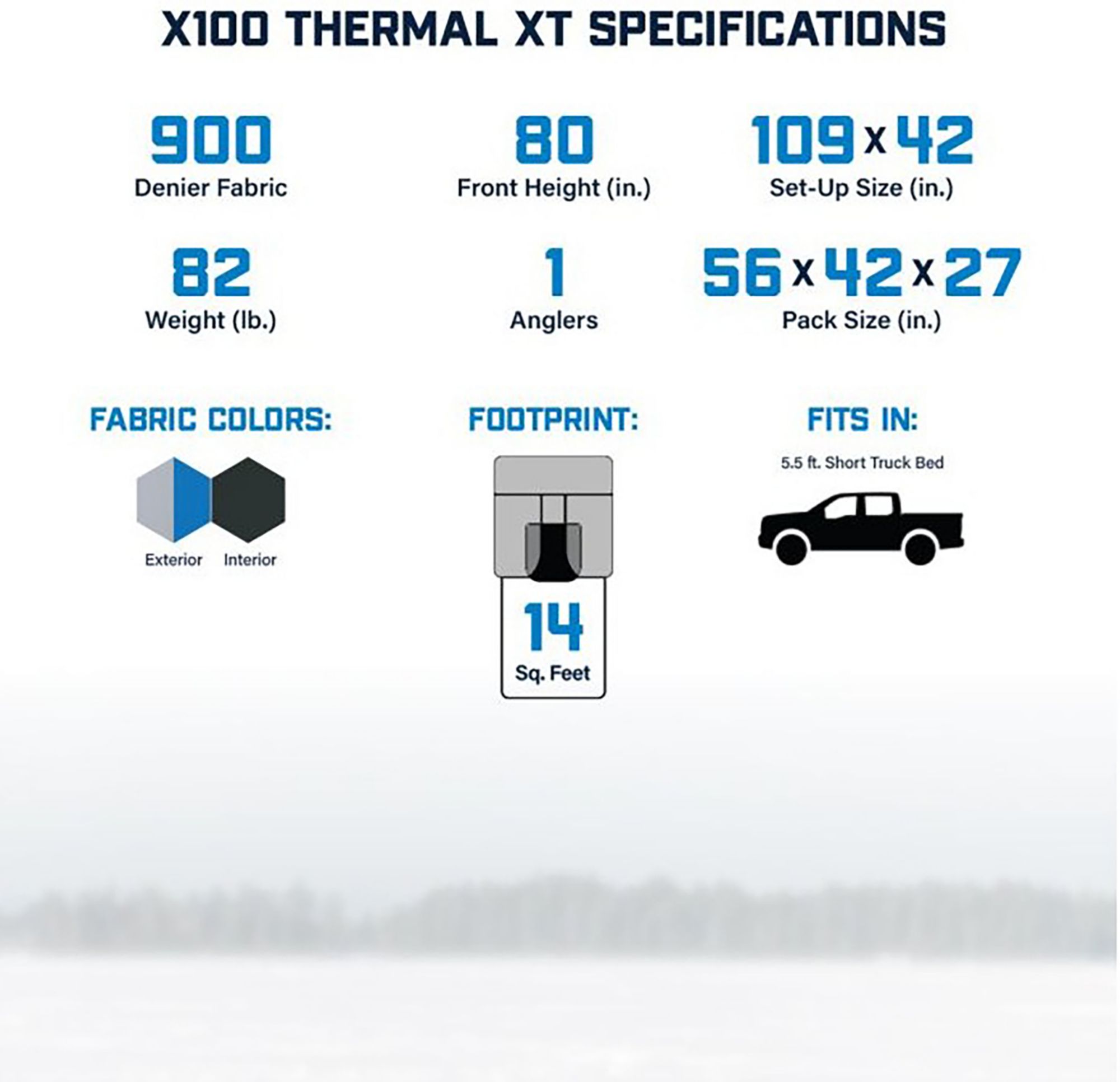 Clam Outdoors X100 Thermal XT 2 Angler Ice Fishing Shelter product image