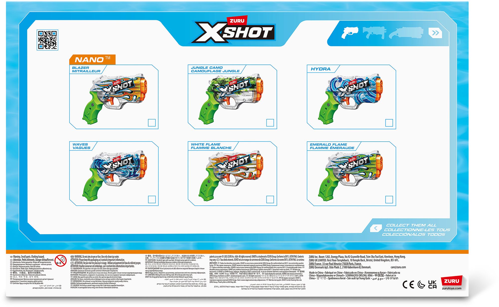 Zuru X-Shot Fast-Fill Skins Nano Water Blaster - 4-Pack product image