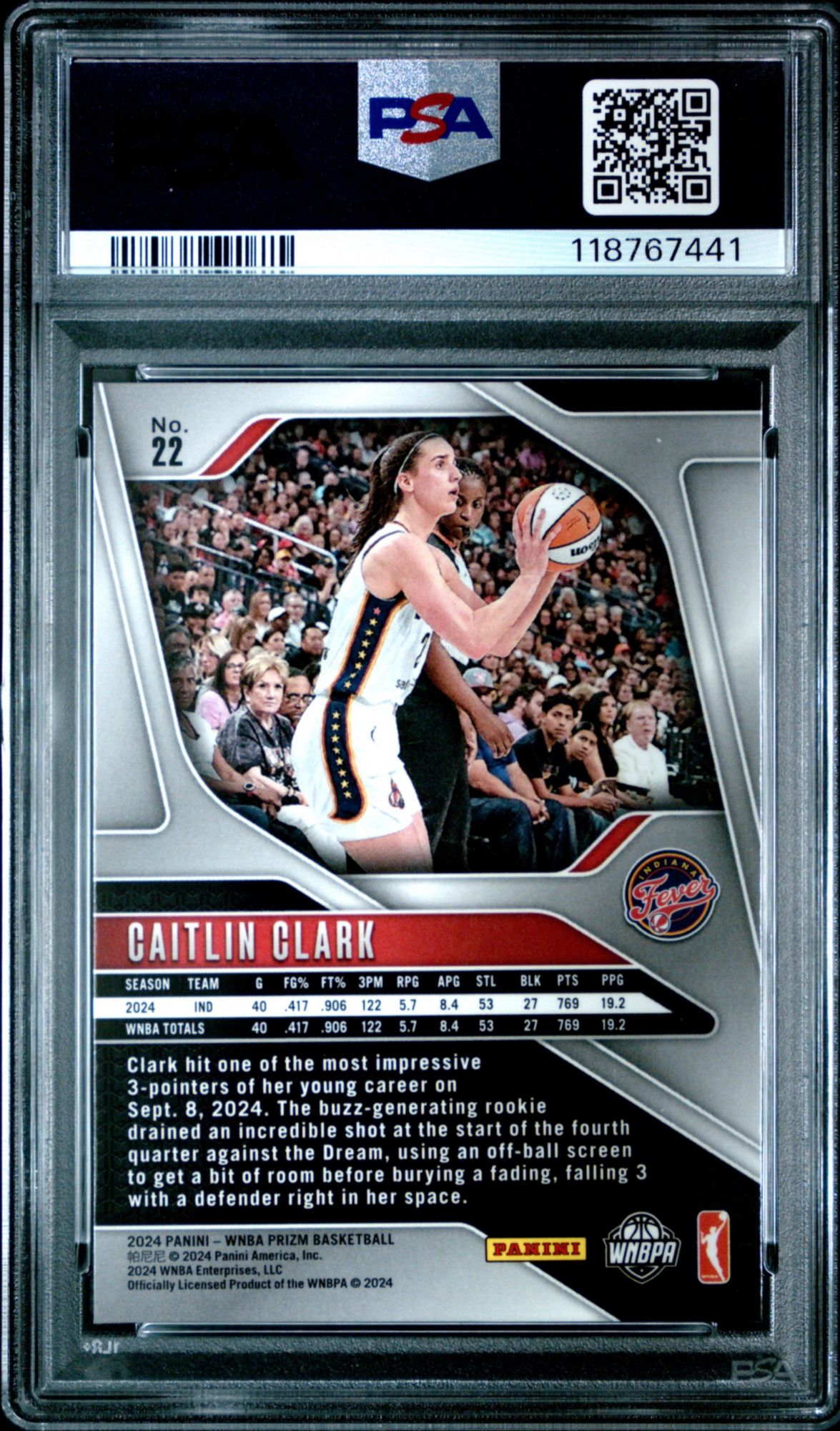 2024 Panini Prizm Wnba 22 Caitlin Clark PSA 10 product image