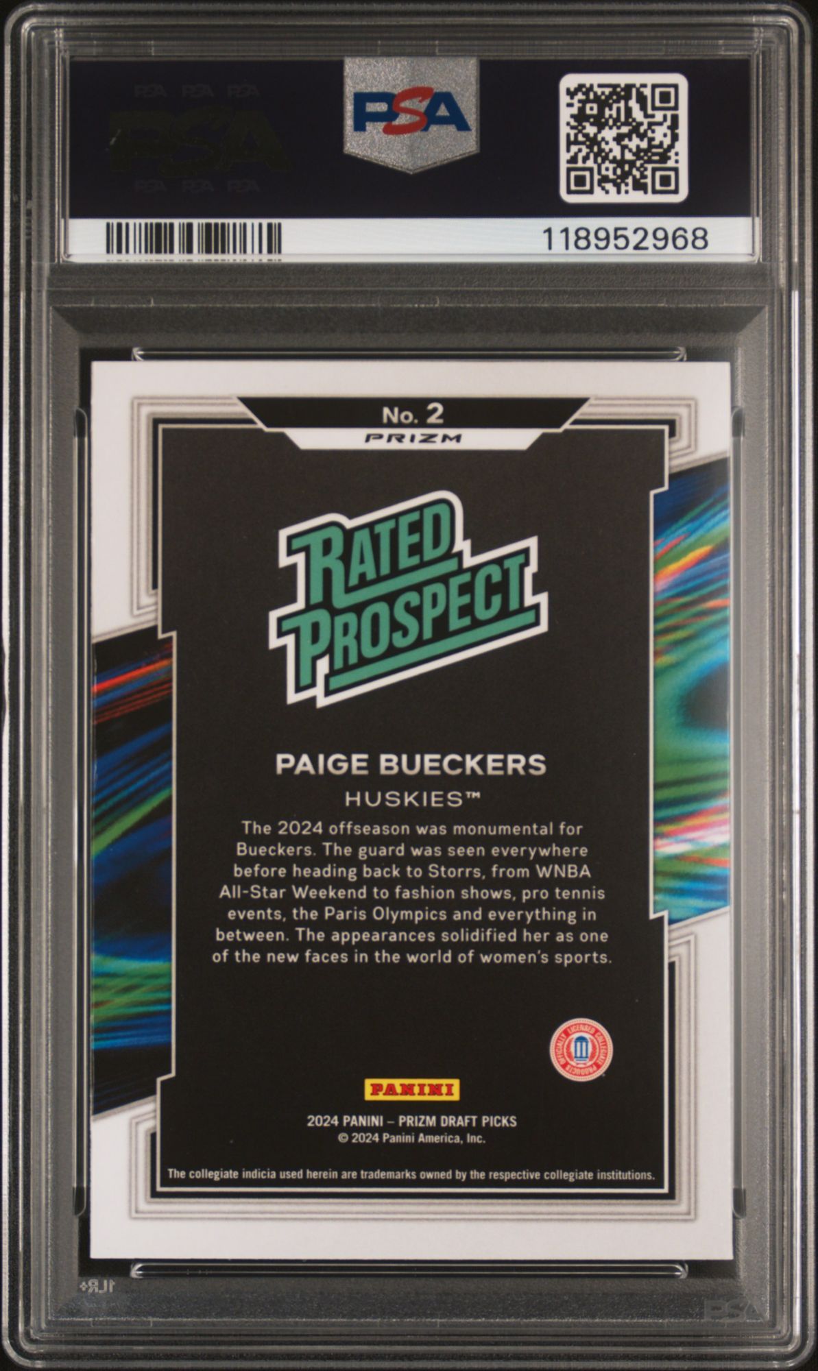 2024 Panini Prizm Draft Picks Rated Prospect 2 Paige Bueckers Red Ice PSA 10 product image