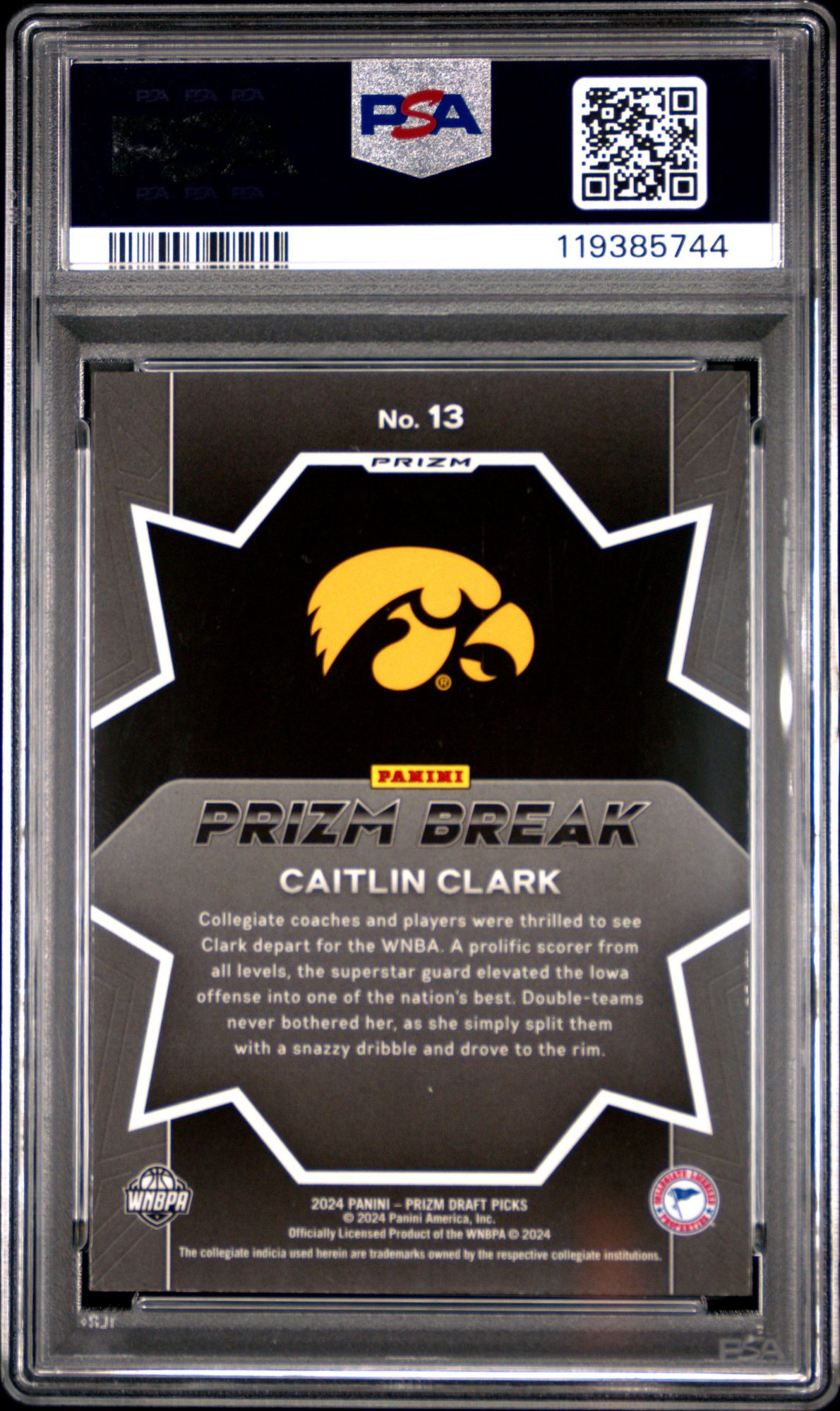 2024 Panini Prizm Draft Picks Prizm Break 13 Caitlin Clark Silver Prizm PSA 10 product image