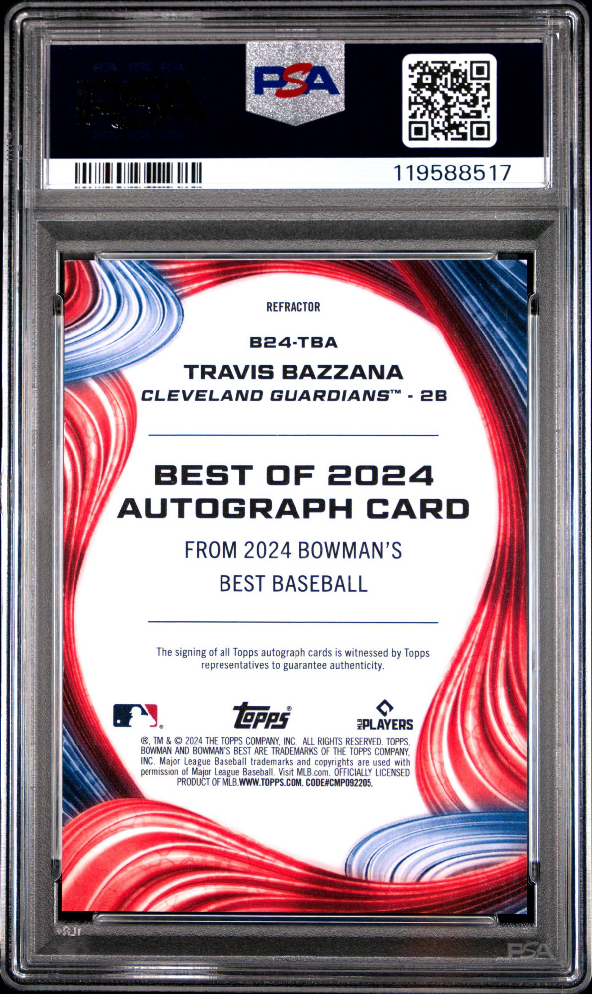 2024 Bowman's Best Best Of 2024 Autographs B24TBA Travis Bazzana Refractor PSA 10 product image