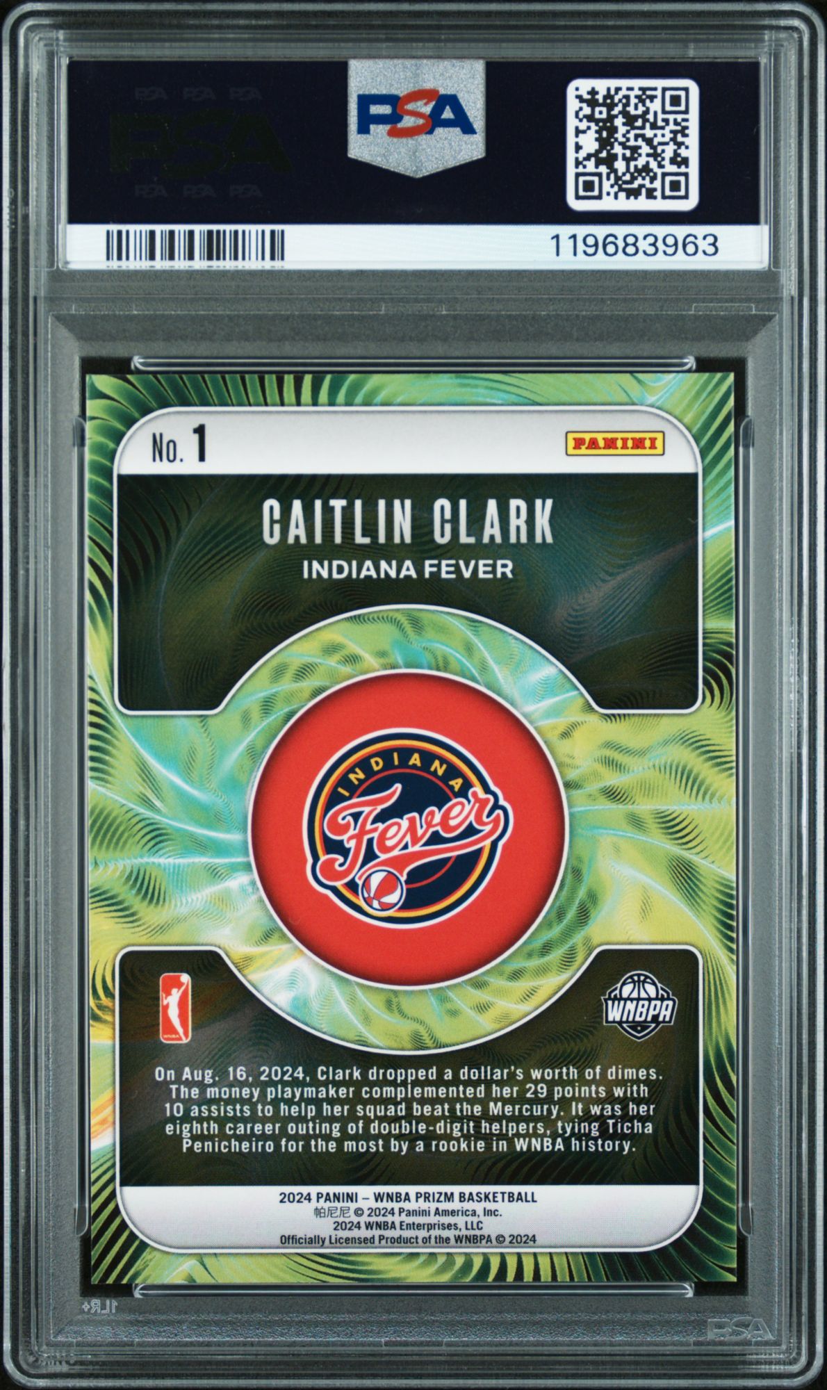 2024 Panini Prizm WNBA Fractal 1 Caitlin Clark PSA 10 product image