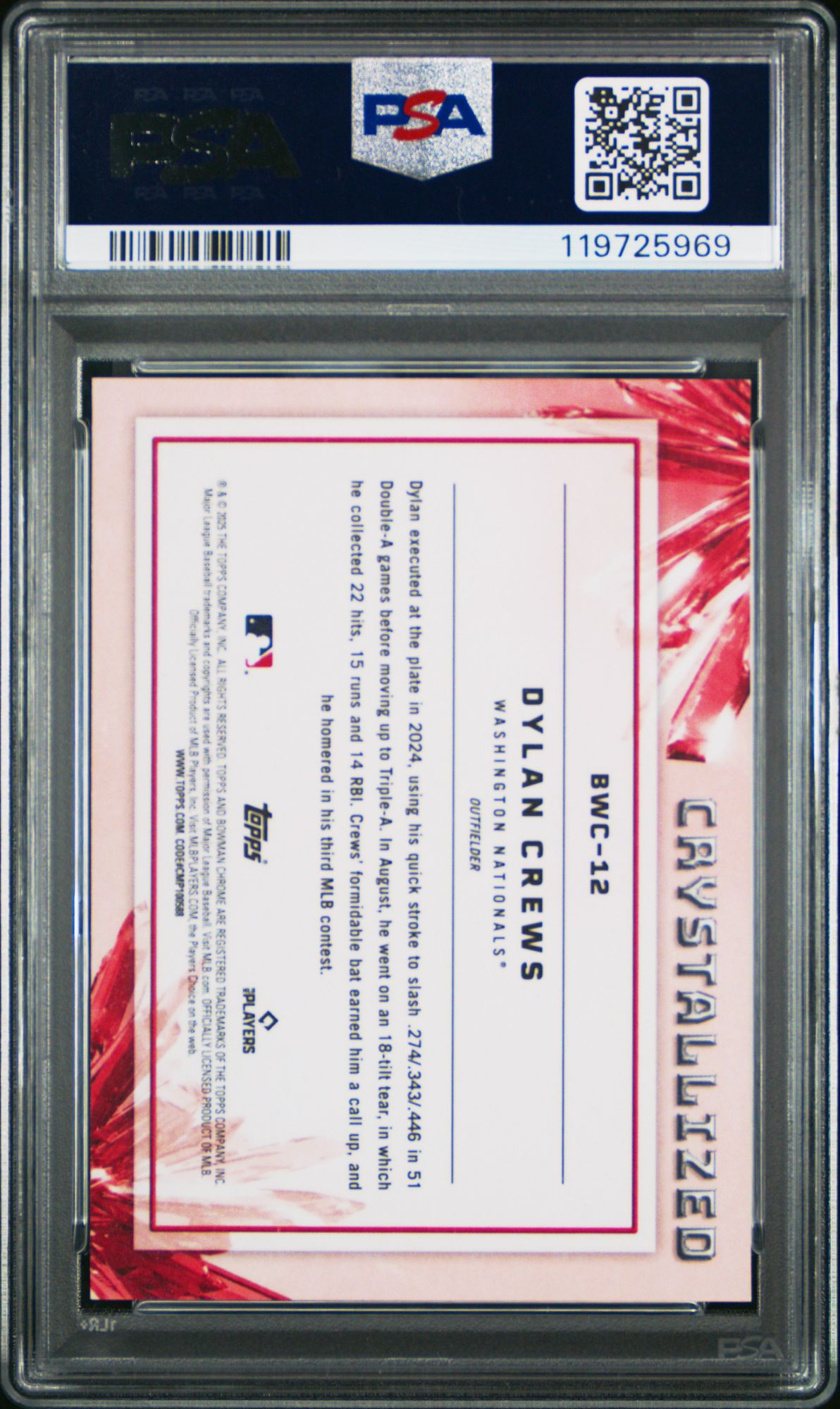 2025 Bowman Crystallized BWC12 Dylan Crews PSA 10 product image