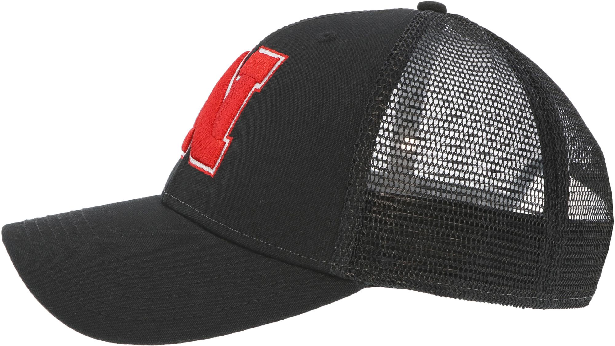 League-Legacy Men's Nebraska Cornhuskers Lo-Pro Adjustable Trucker Black Hat