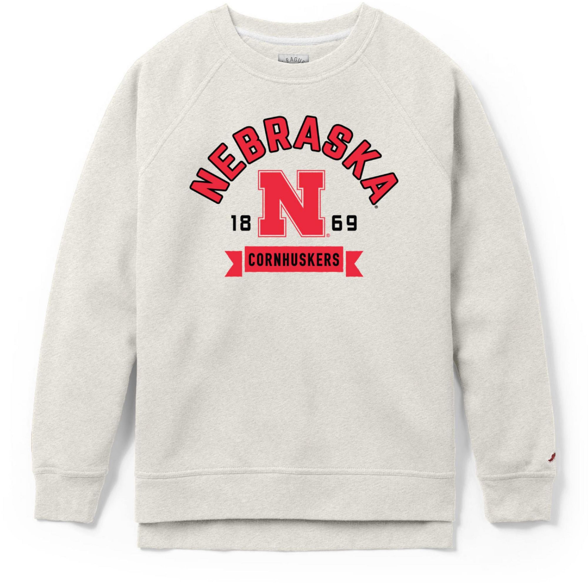 League-Legacy Women's Nebraska Cornhuskers Oatmeal Academy Crew Sweatshirt product image
