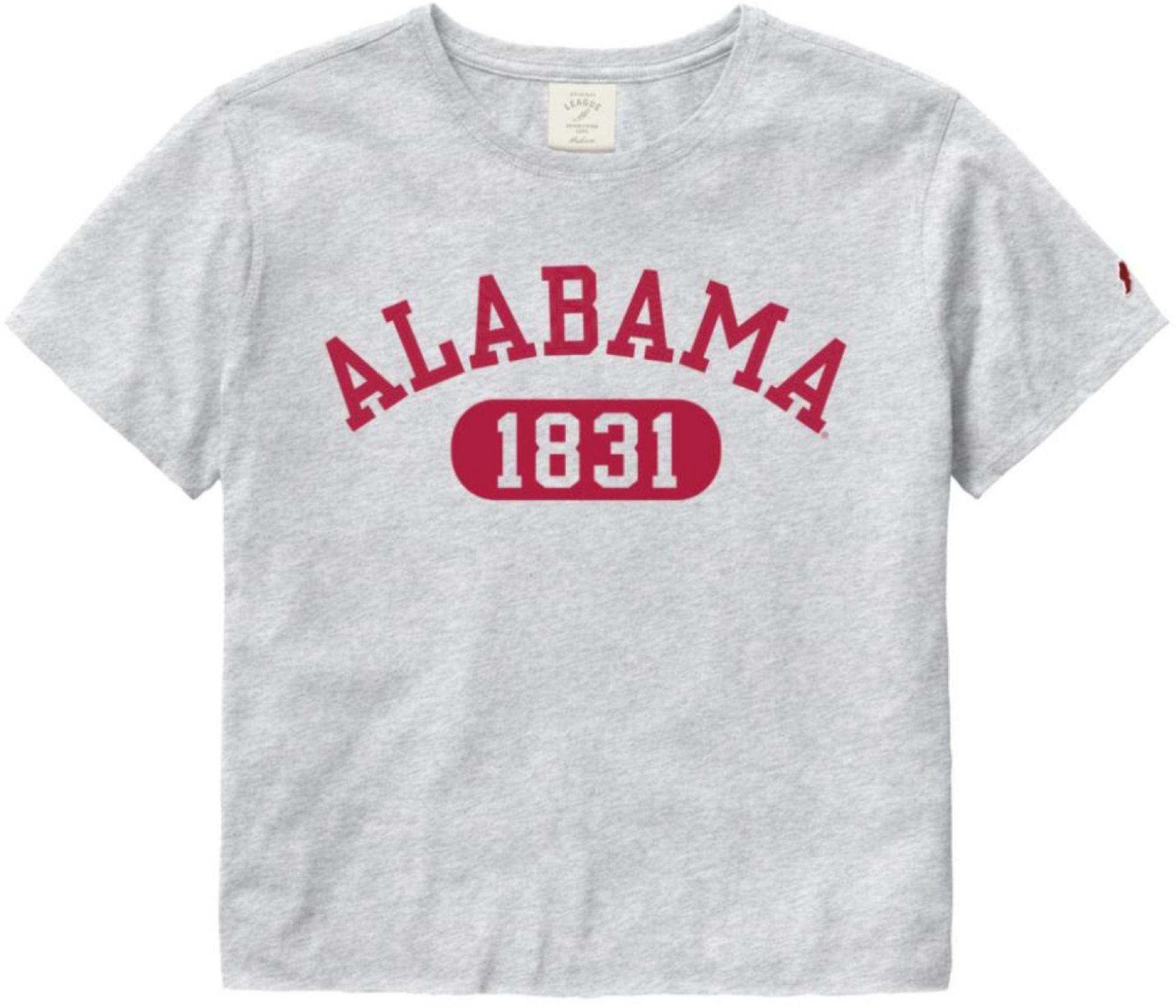 League-Legacy Women's Alabama Crimson Tide Grey Clothesline Cotton Cropped T-Shirt product image
