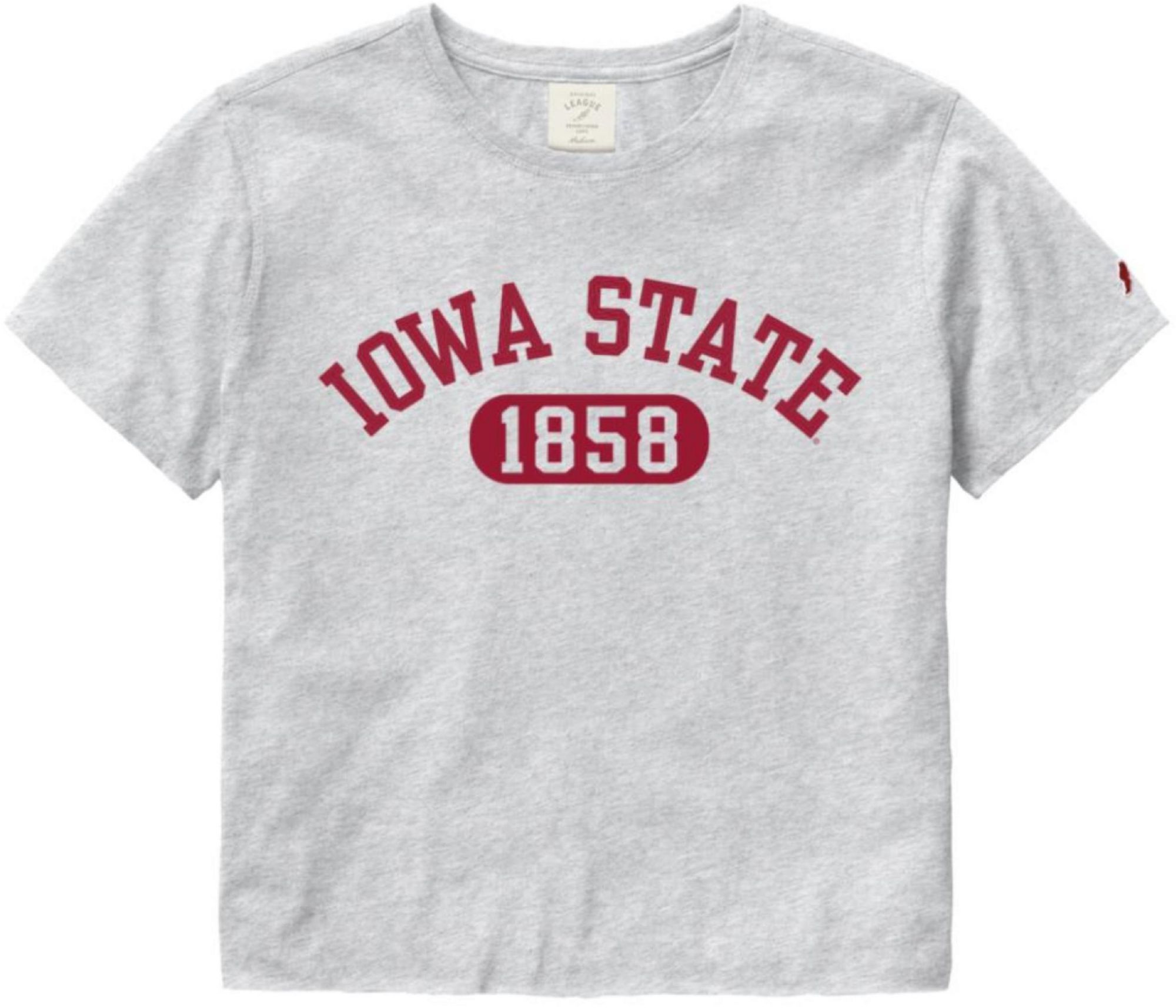 League-Legacy Women's Iowa State Cyclones Grey Clothesline Cotton Cropped T-Shirt product image