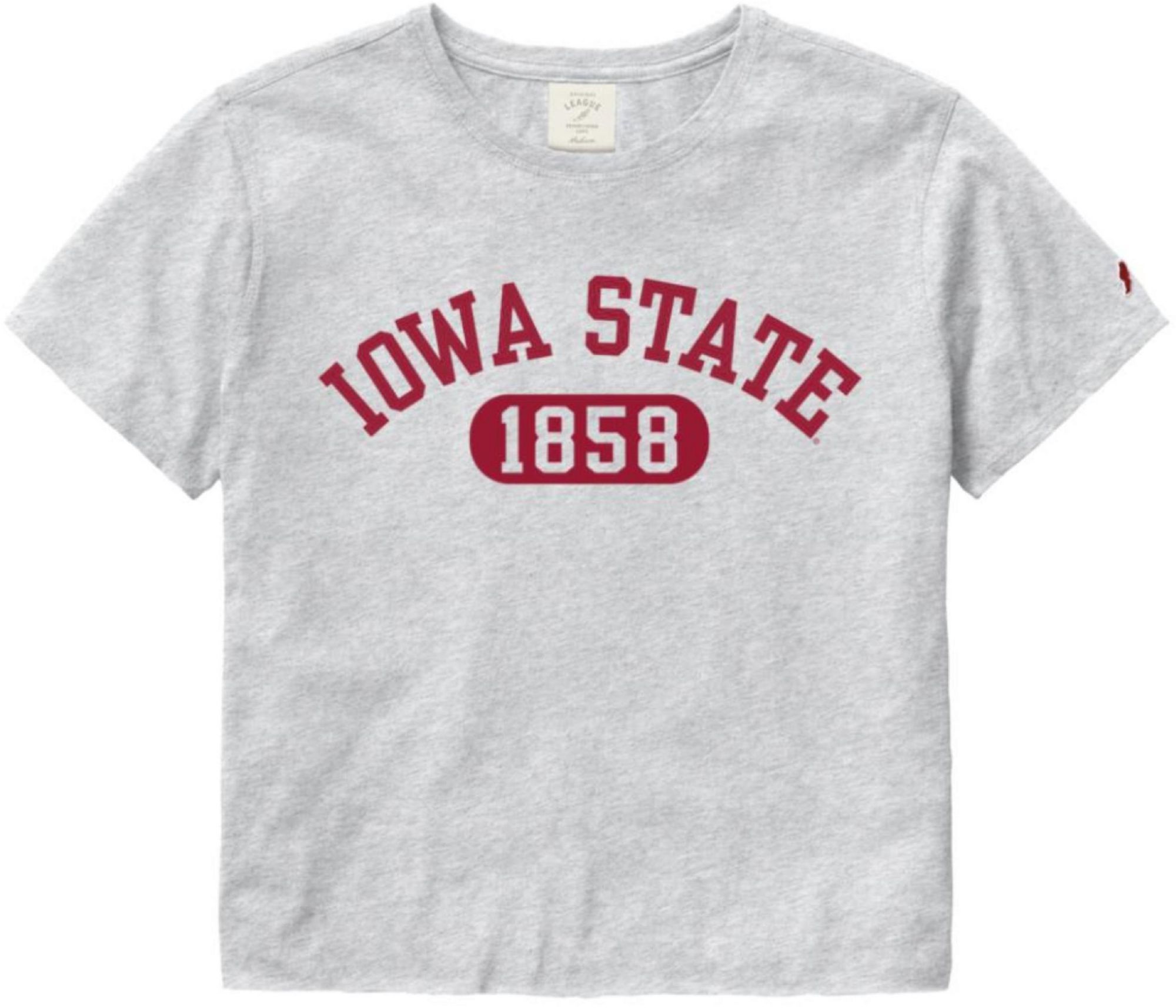 League-Legacy Women's Iowa State Cyclones Grey Clothesline Cotton Cropped T-Shirt