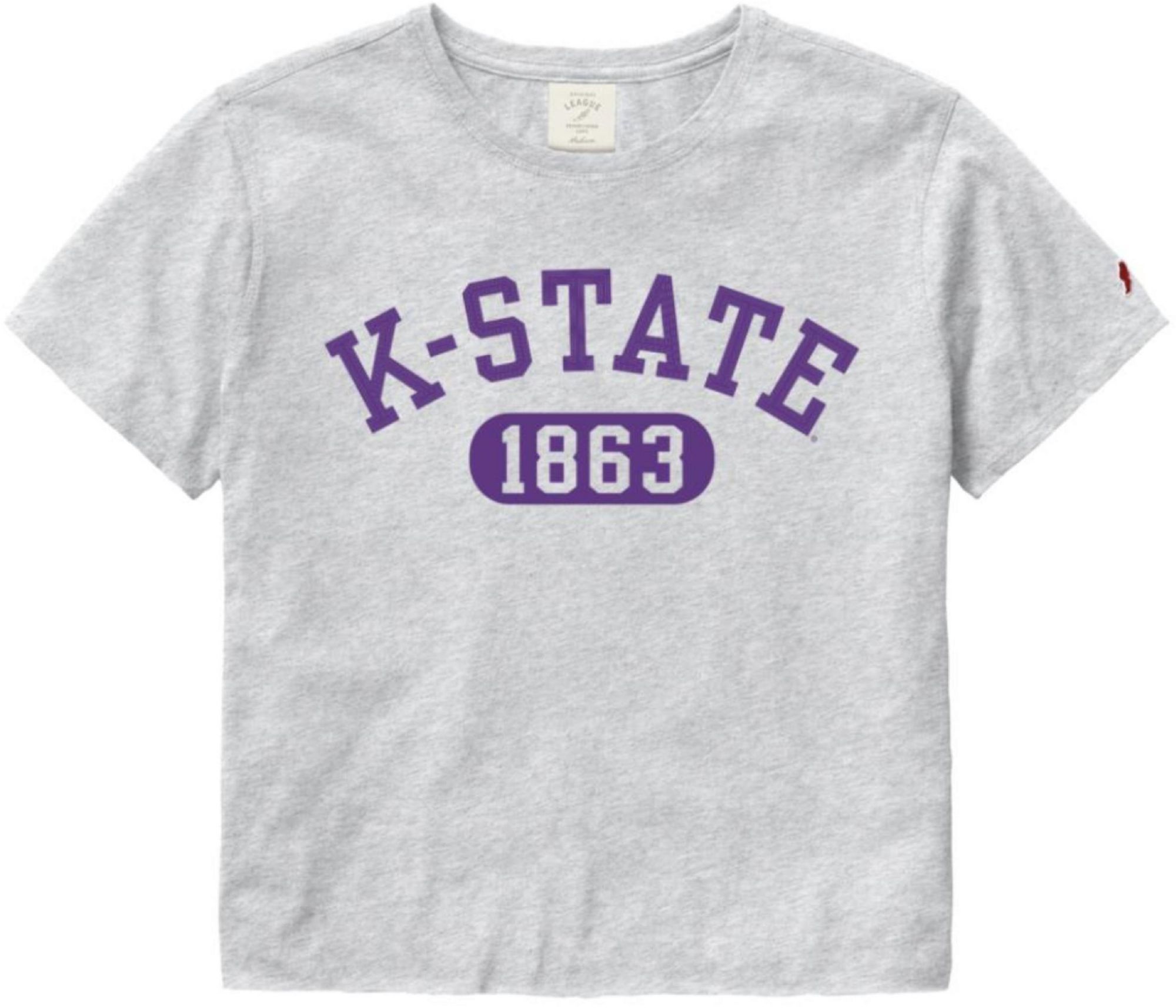 League-Legacy Women's Kansas State Wildcats Grey Clothesline Cotton Cropped T-Shirt product image