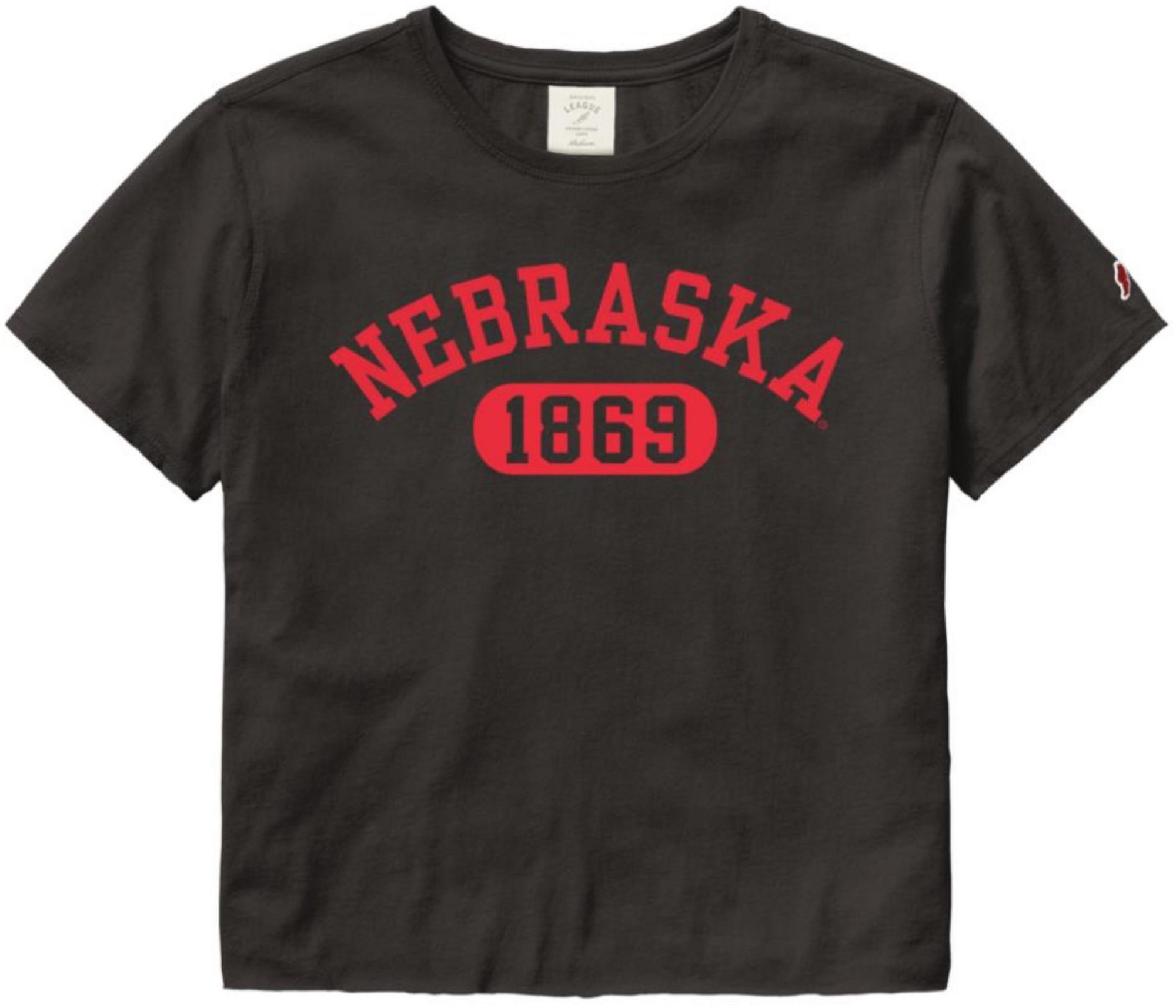 League-Legacy Women's Nebraska Cornhuskers Clothesline Cotton Cropped Black T-Shirt