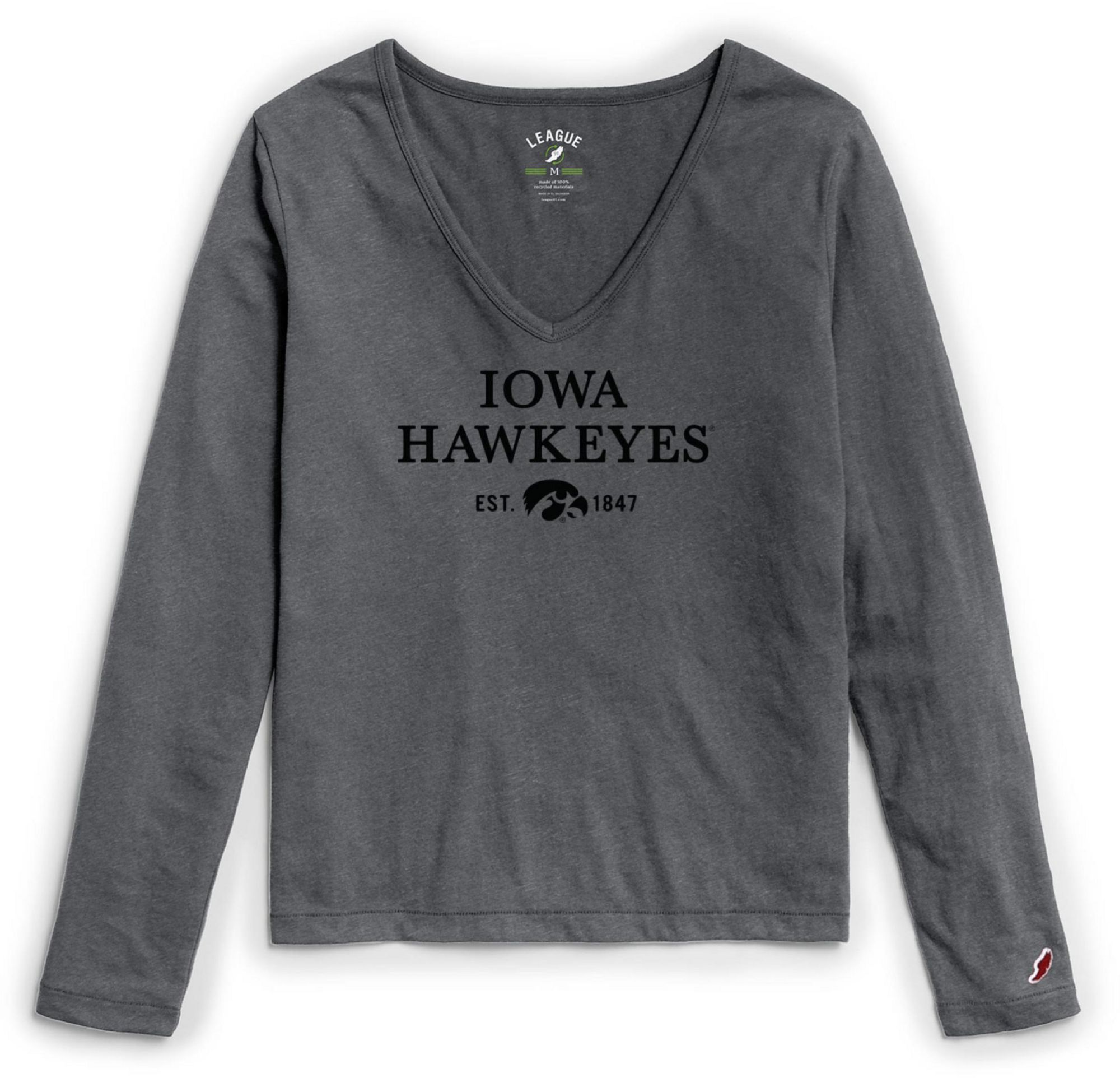 League-Legacy Women's Iowa Hawkeyes Grey ReSpin Long Sleeve T-Shirt product image