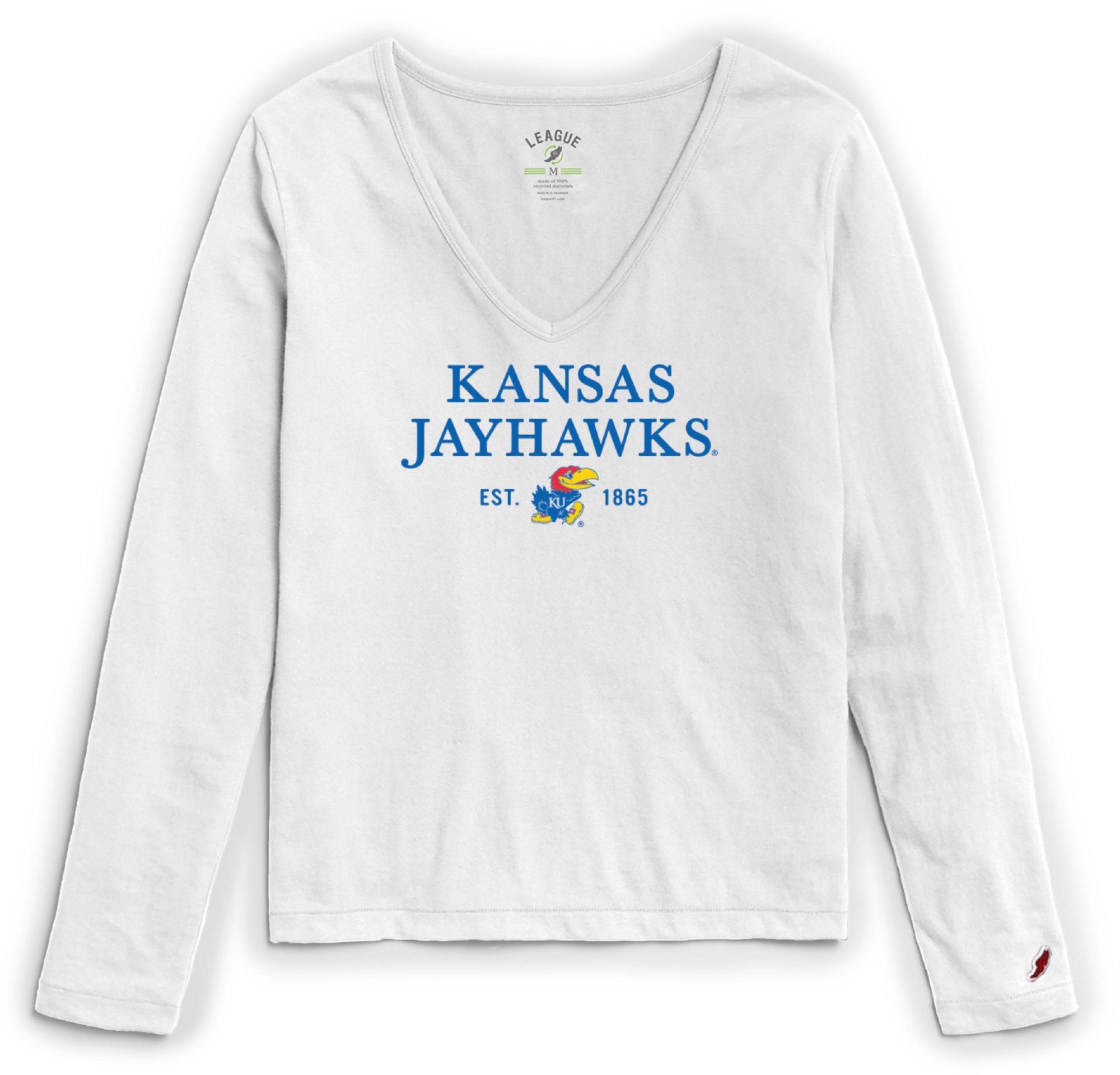 League-Legacy Women's Kansas Jayhawks ReSpin Long Sleeve White T-Shirt product image