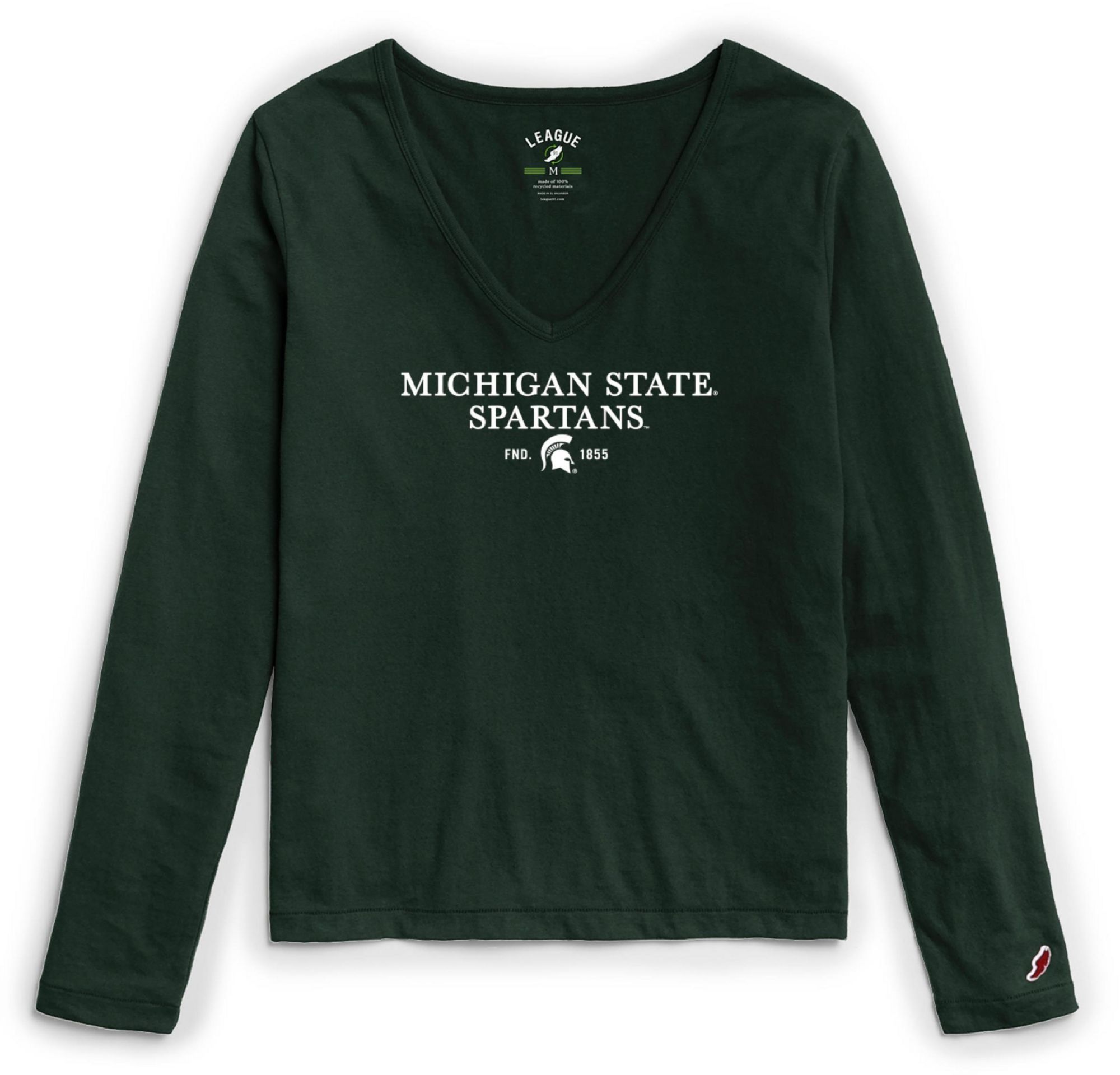 League-Legacy Women's Michigan State Spartans Green ReSpin Long Sleeve T-Shirt product image
