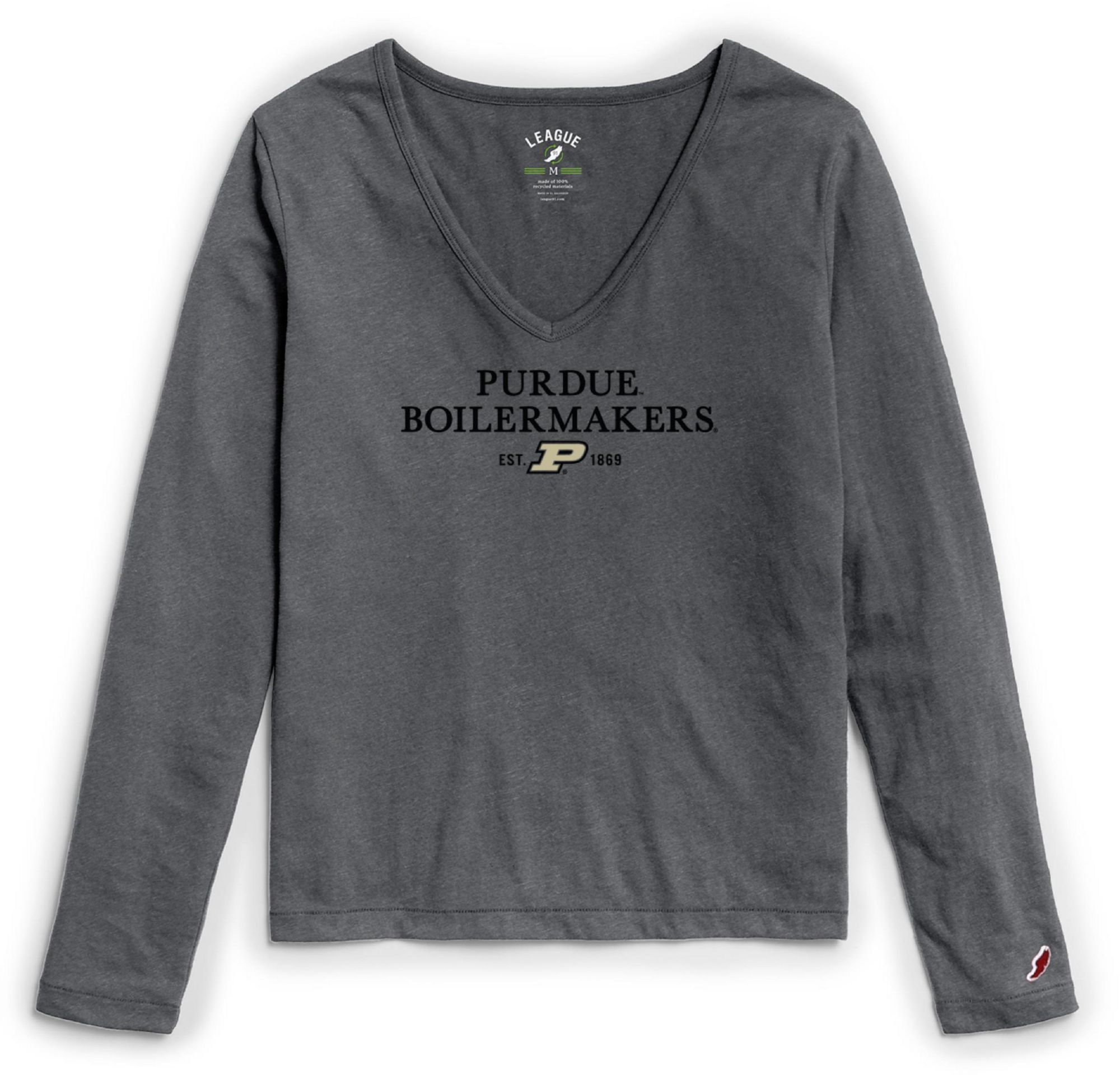 League-Legacy Women's Purdue Boilermakers Grey ReSpin Long Sleeve T-Shirt product image