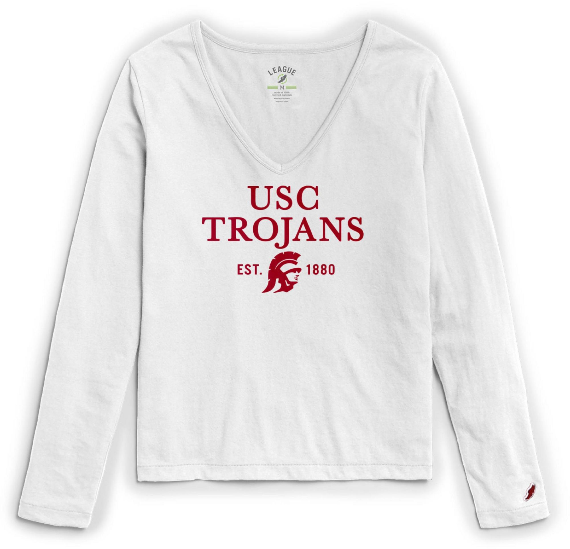 League-Legacy Women's USC Trojans ReSpin Long Sleeve White T-Shirt product image