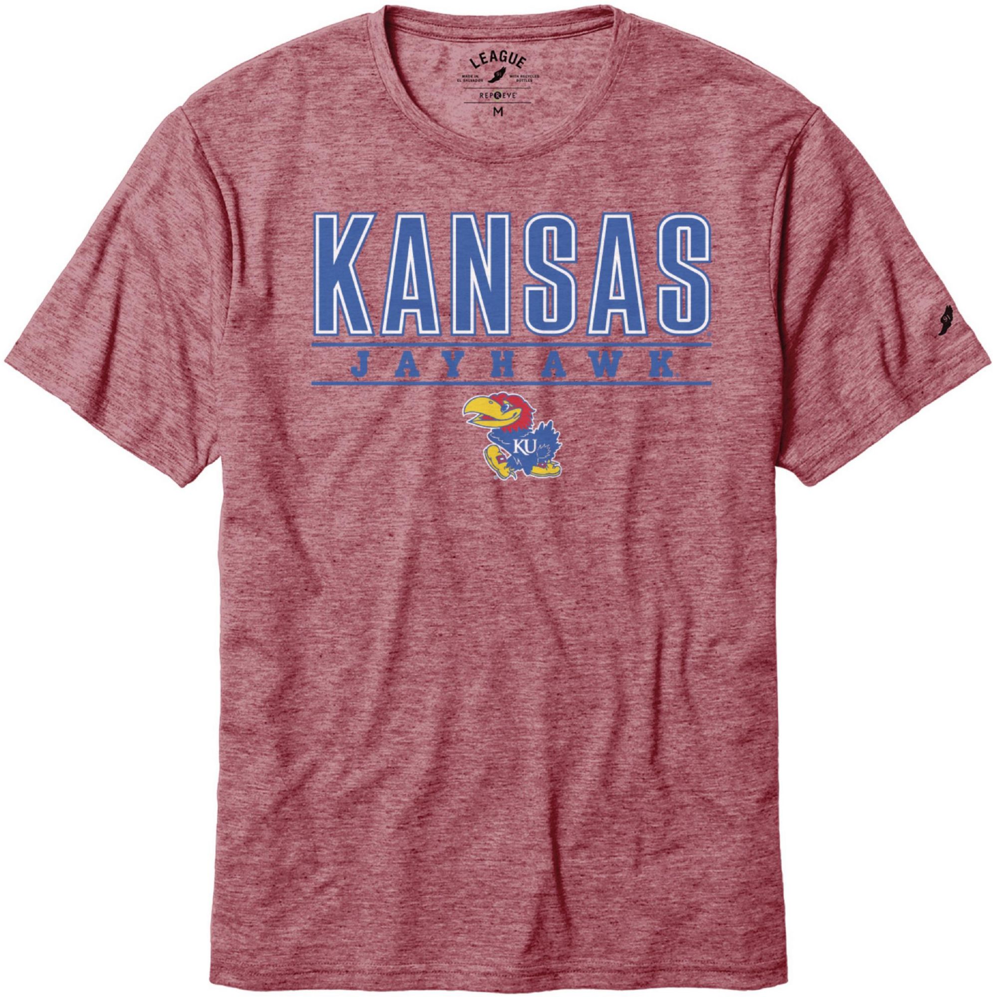 League-Legacy Men's Kansas Jayhawks Crimson Reclaim Tri-Blend T-Shirt product image
