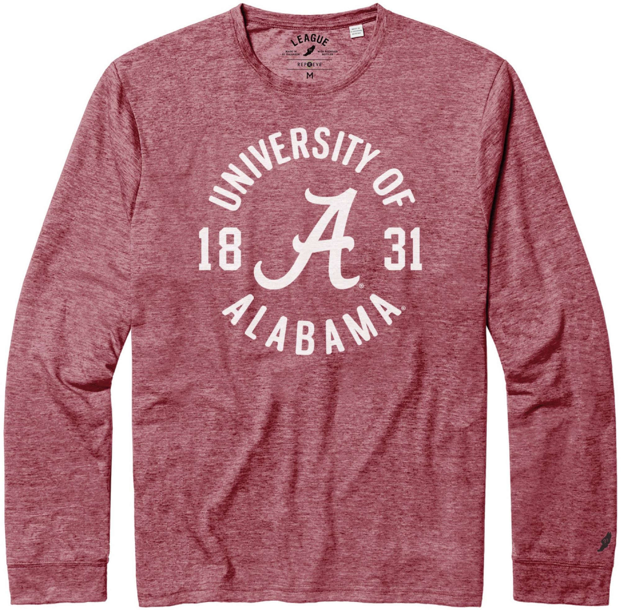 League-Legacy Men's Alabama Crimson Tide Crimson Reclaim Tri-Blend Long Sleeve T-Shirt product image