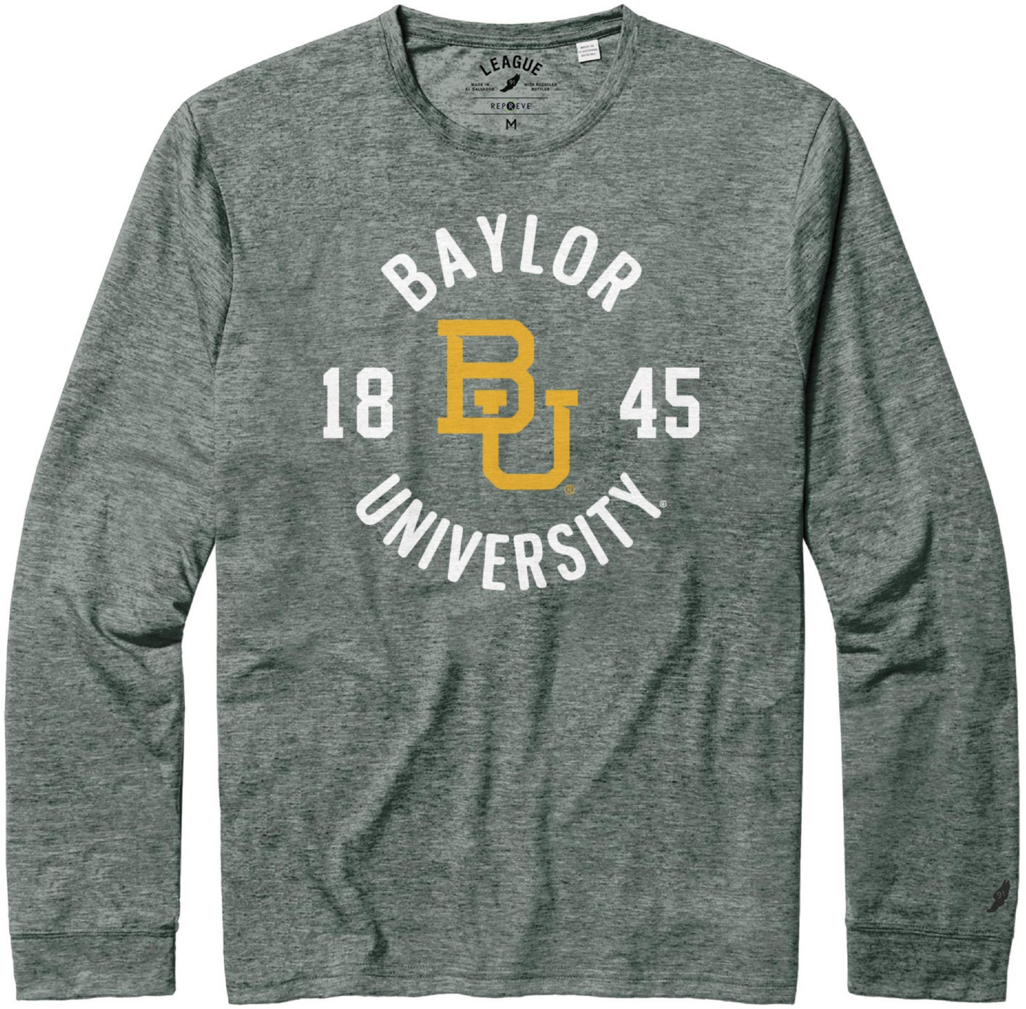 League-Legacy Men's Baylor Bears Green Reclaim Tri-Blend Long Sleeve T-Shirt