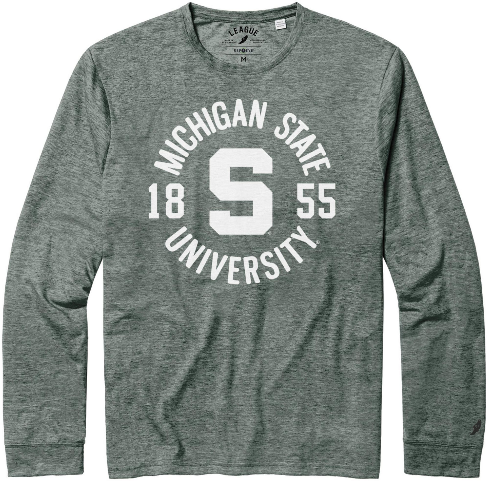 League-Legacy Men's Michigan State Spartans Green Reclaim Tri-Blend Long Sleeve T-Shirt product image