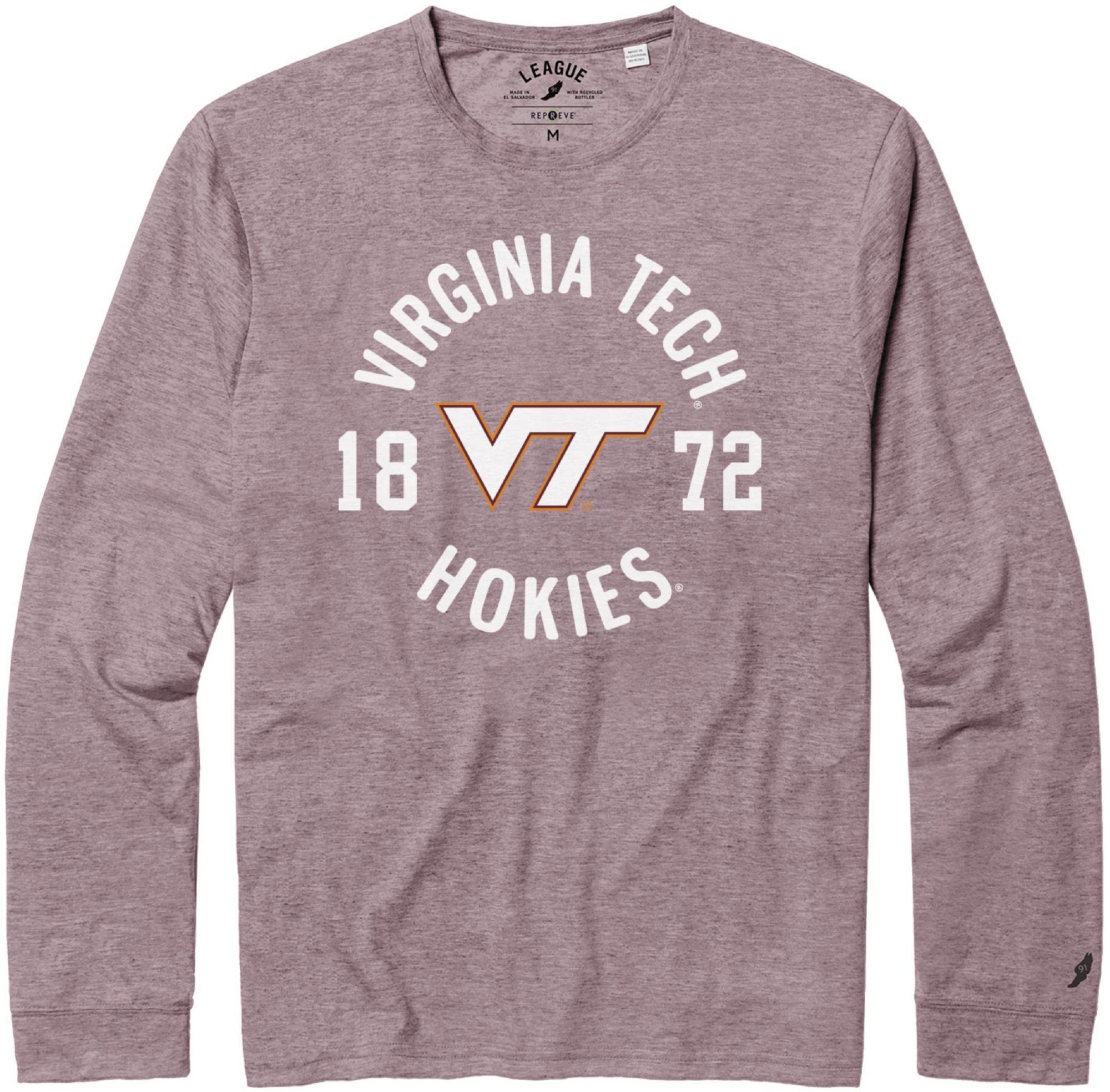 League-Legacy Men's Virginia Tech Hokies Maroon Reclaim Tri-Blend Long Sleeve T-Shirt product image
