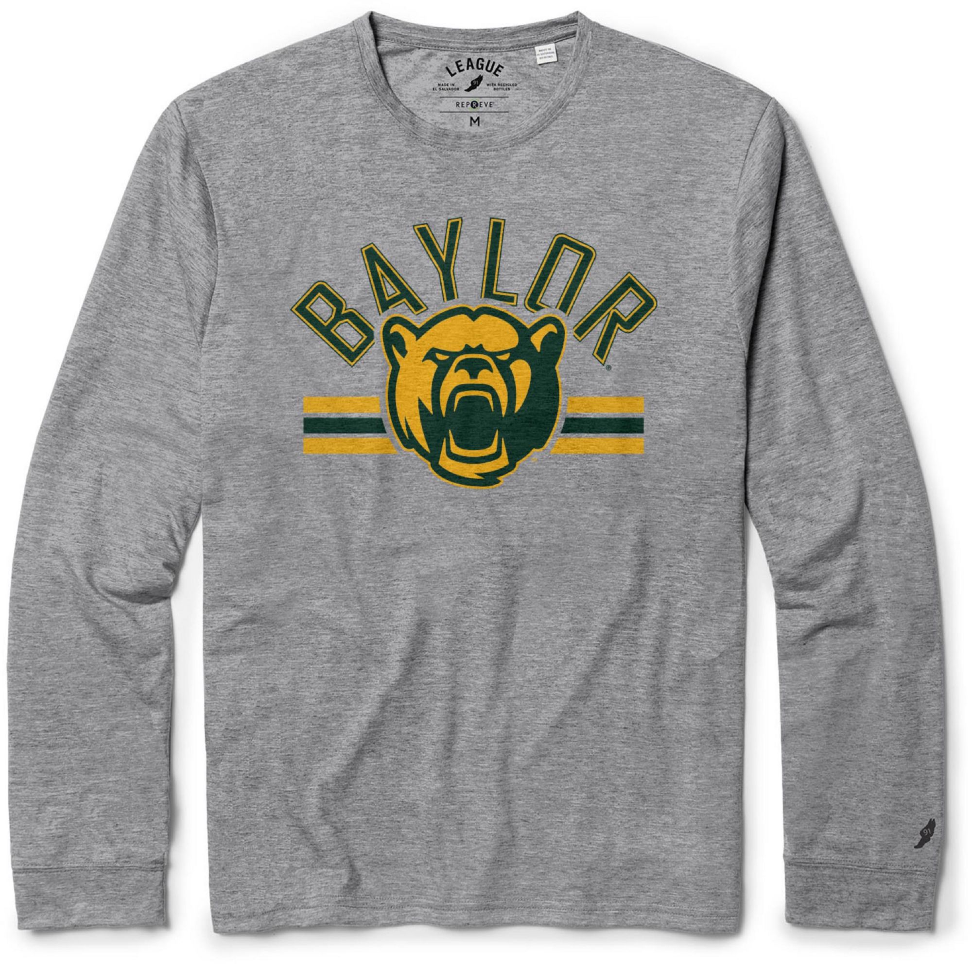 League-Legacy Men's Baylor Bears Grey Reclaim Tri-Blend Long Sleeve T-Shirt product image