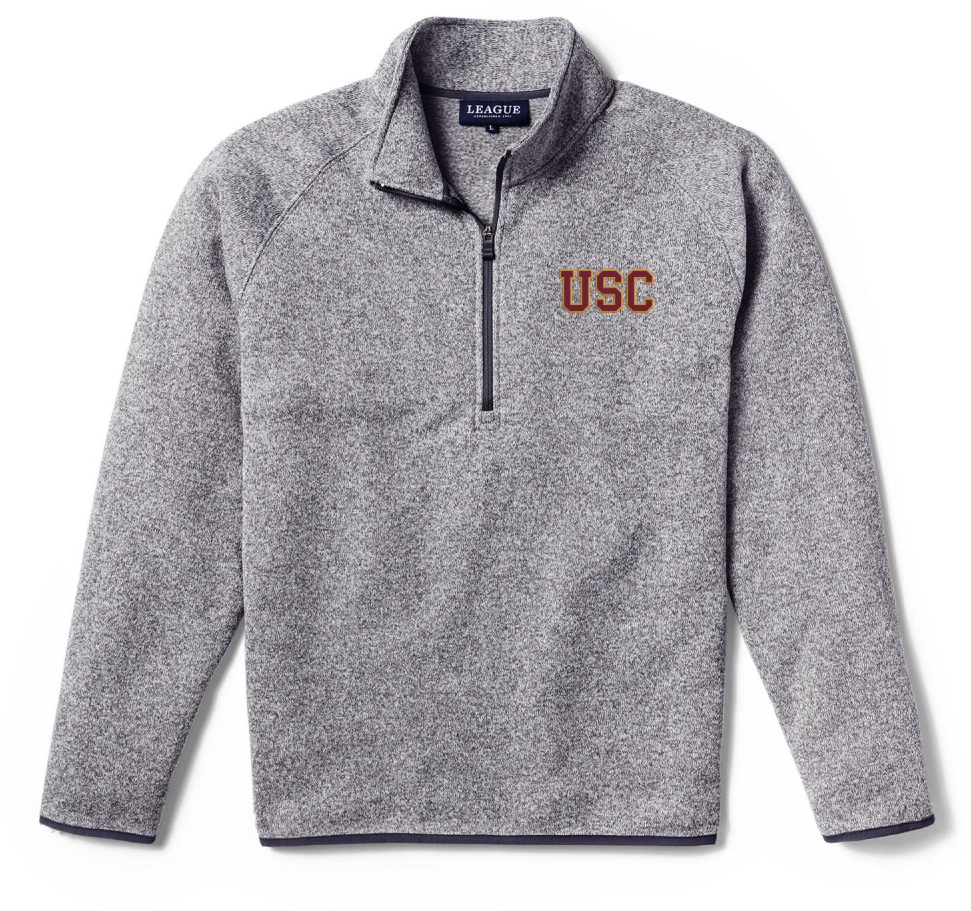 League-Legacy Men's USC Trojans Grey Saranac Quarter-Zip Shirt product image