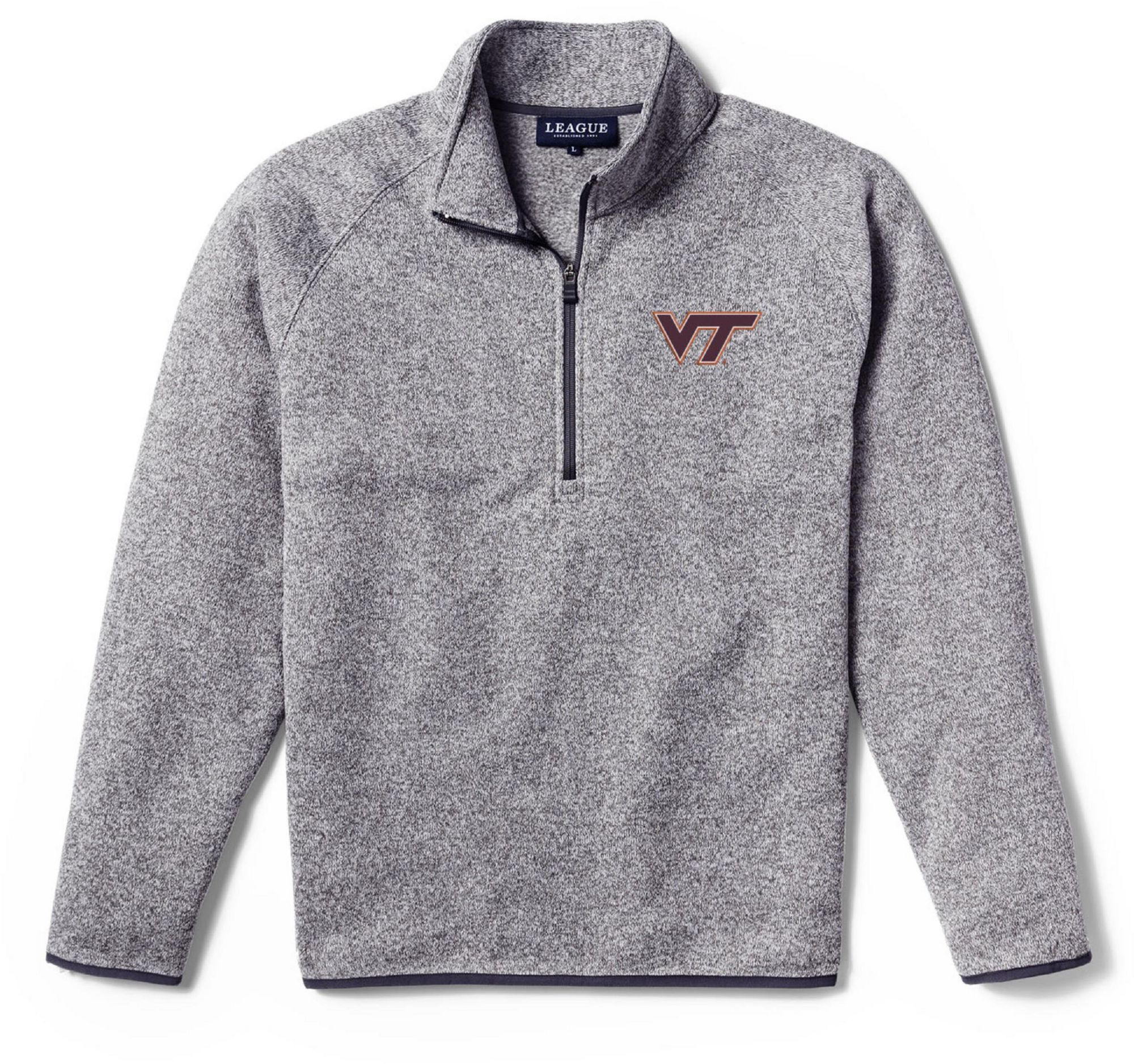 League-Legacy Men's Virginia Tech Hokies Grey Saranac Quarter-Zip Shirt