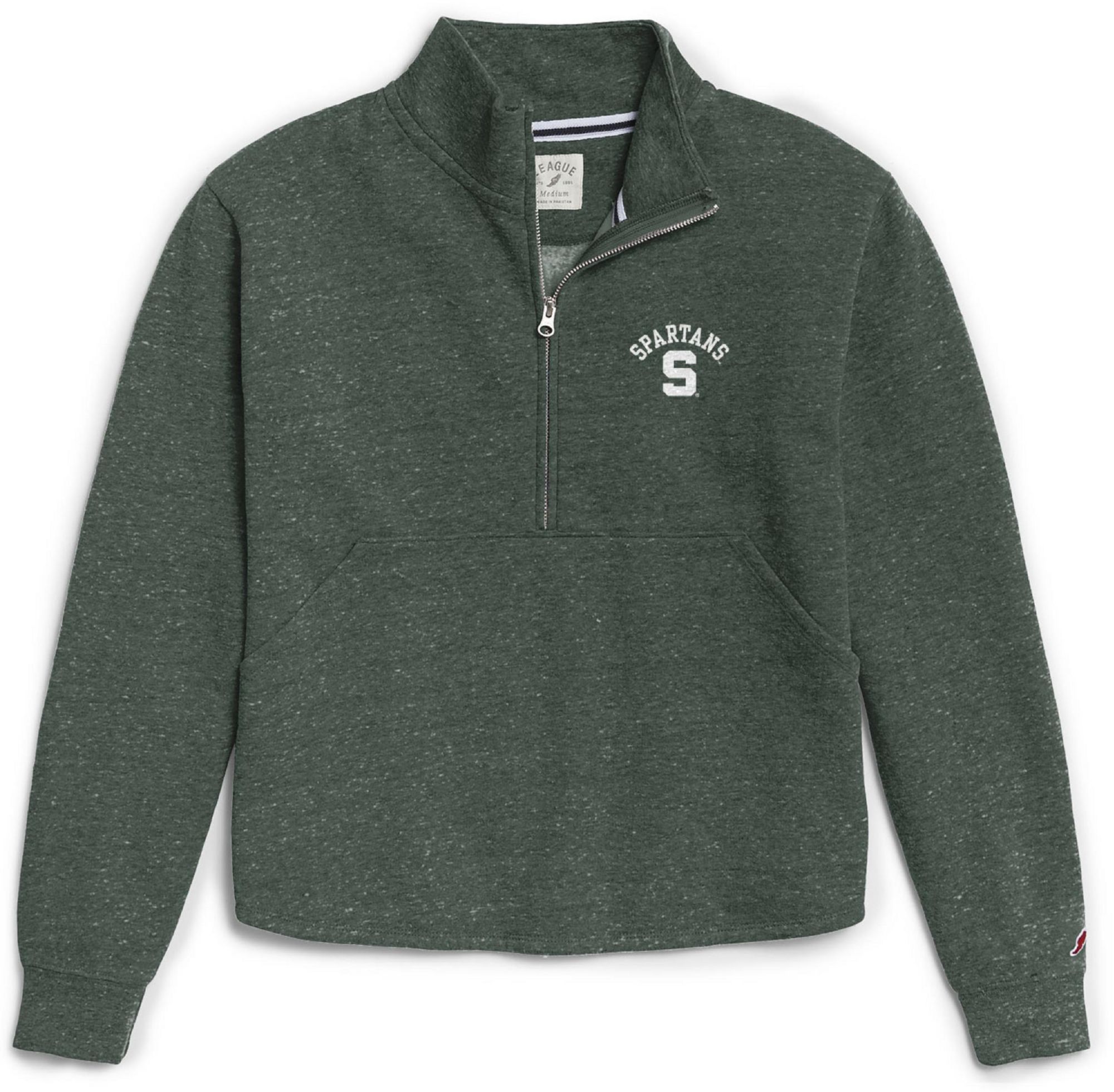 League-Legacy Women's Michigan State Spartans Green Victory Springs Quarter-Zip Shirt product image