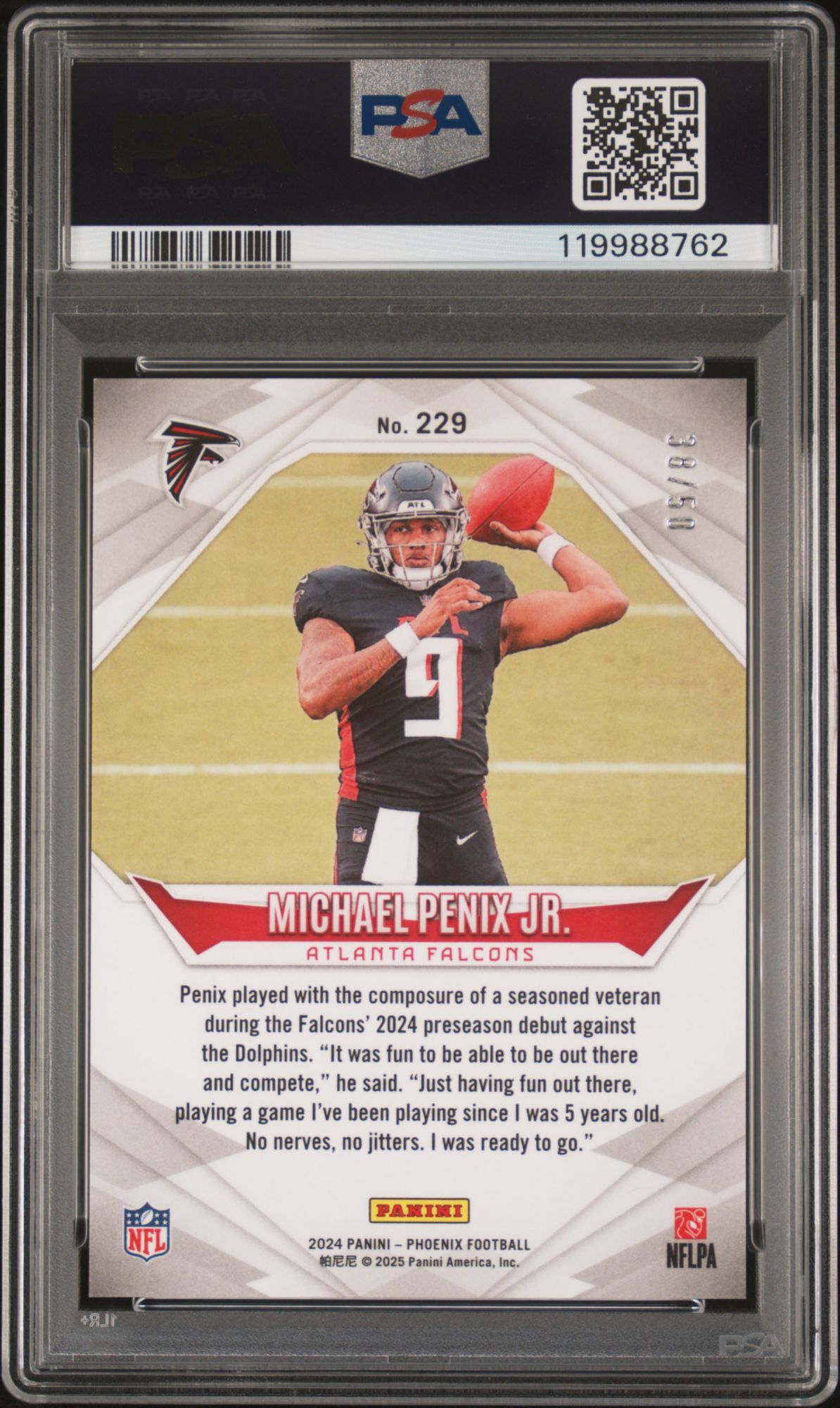 2024 Panini Phoenix 229 Michael Penix Jr. Blue PSA 10 | Dick's