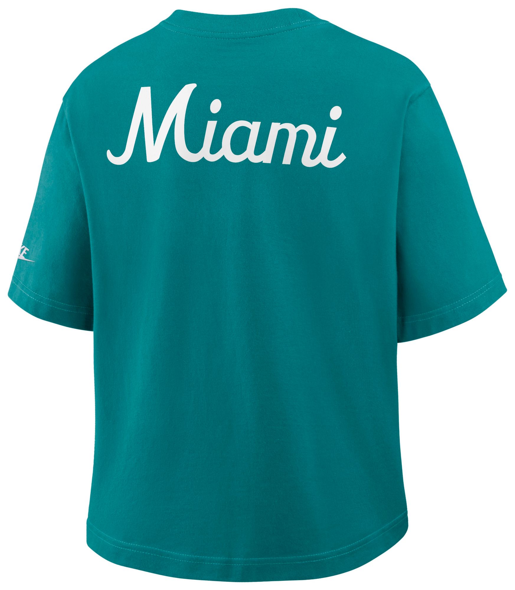 Nike Women's Miami Dolphins Mardi Gras Rewind Pocket T-Shirt product image