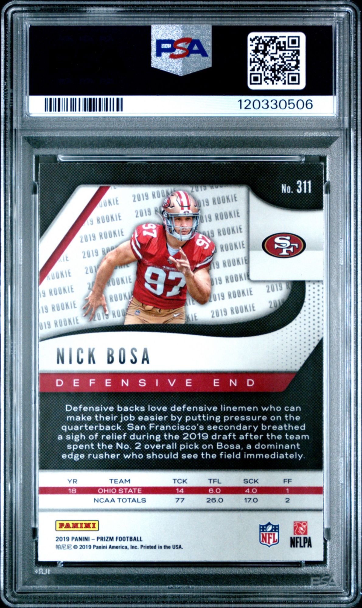 2019 Panini Prizm 311 Nick Bosa PSA 10 product image