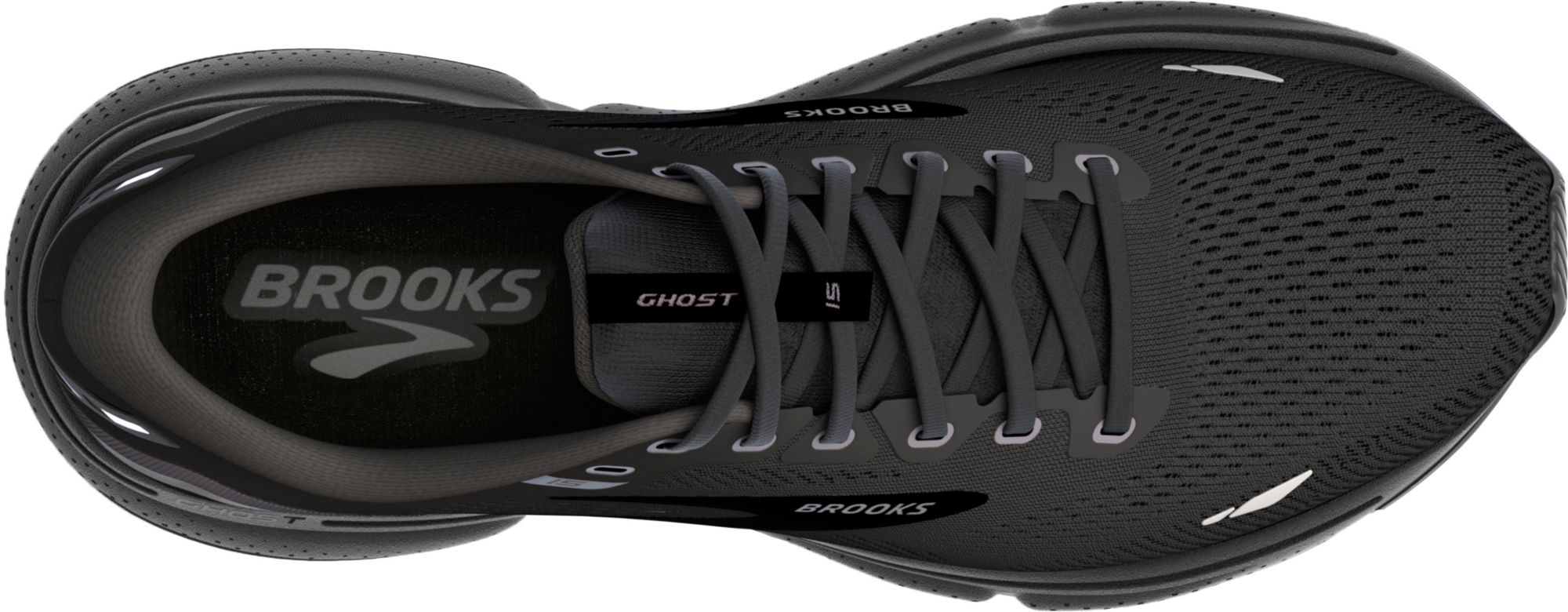 Brooks Women's Ghost 15 Running Shoes - Black/Black - Wide/D