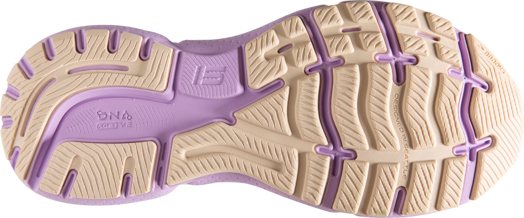 Brooks Women's Empower Her Ghost 15 Running Shoes - White/Lavender - Wide/D