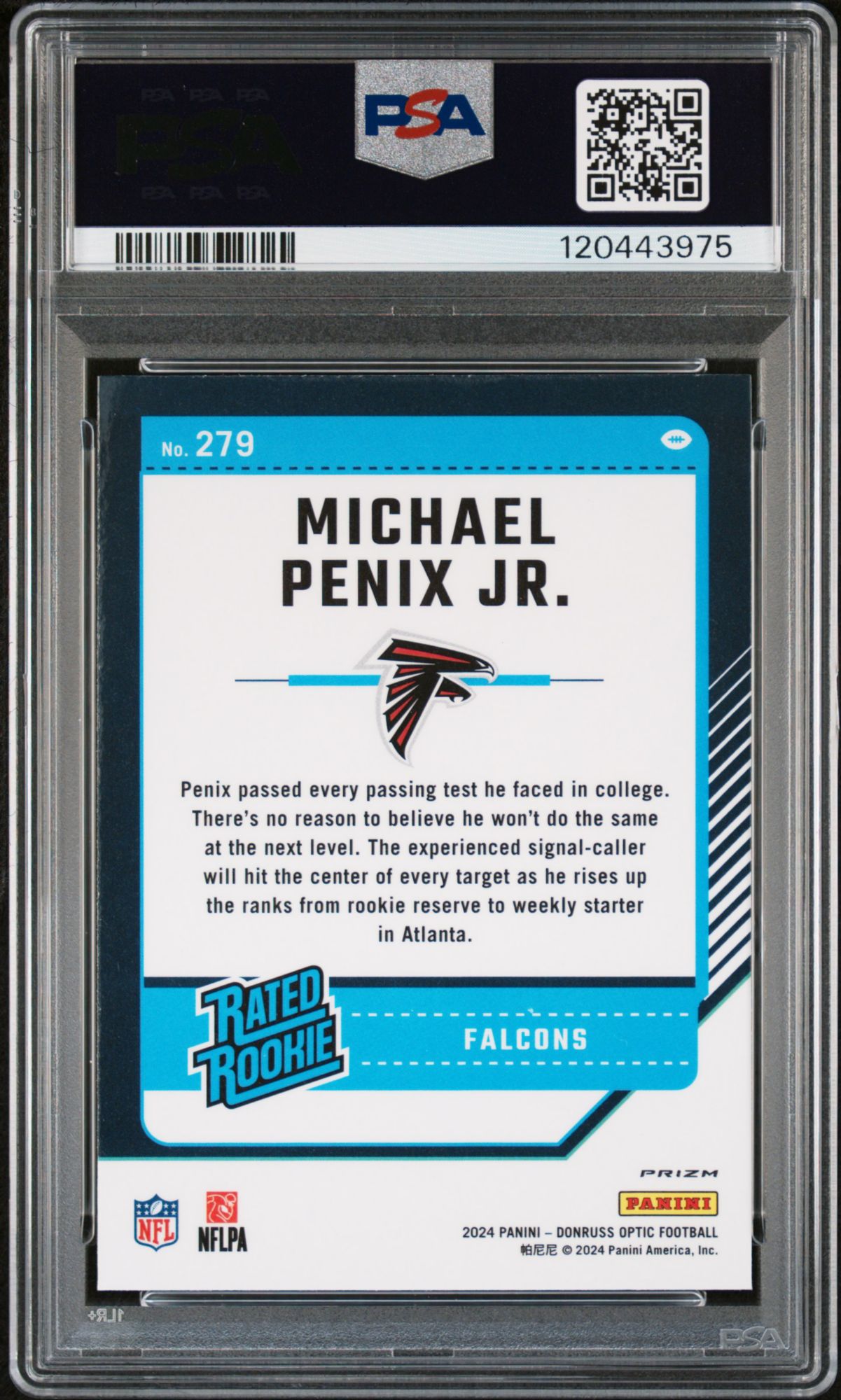 2024 Panini Donruss Optic 279 Michael Penix Jr. Green Hyper PSA 10 product image