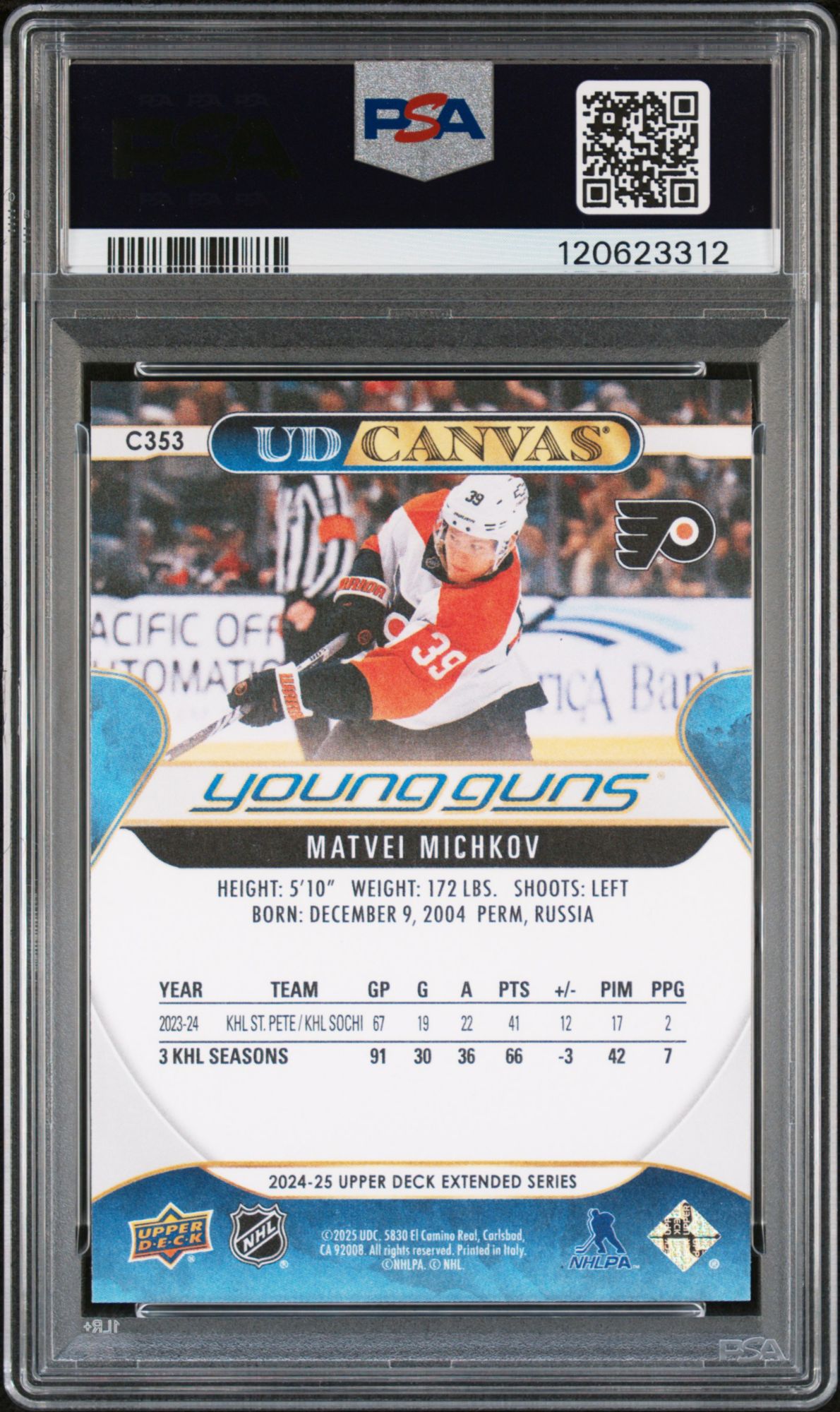 2024 Upper Deck UD Canvas C353 Matvei Michkov PSA 10 product image