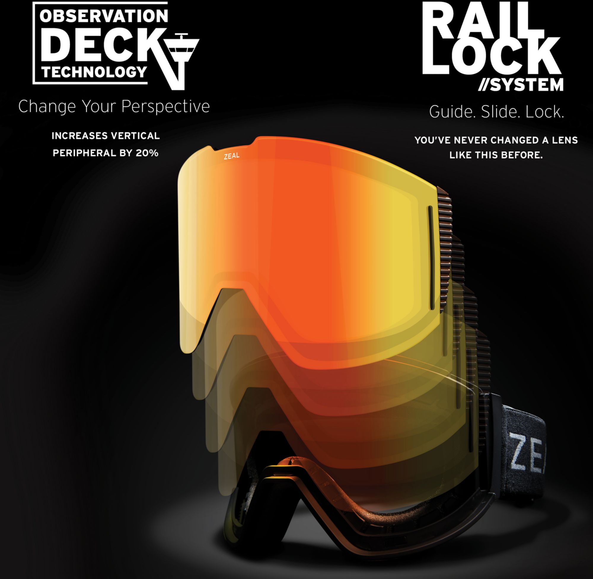 Zeal Unisex Optics Lookout Polarized Rail Lock System ODT Snow Goggles with Bonus Lens product image