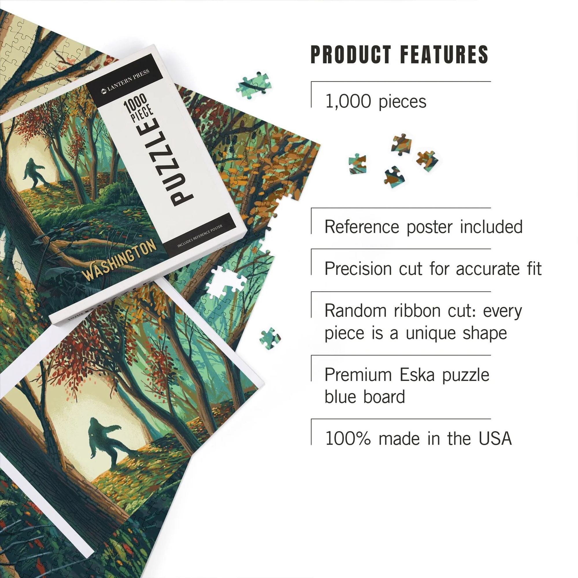 Lantern Press Bigfoot Wanderer 1,000 Piece Puzzle product image