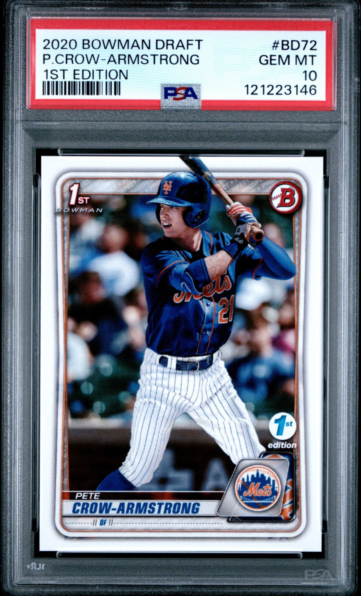 2020 Bowman Draft 1st Edition BD72 Pete Crow-Armstrong PSA 10 product image