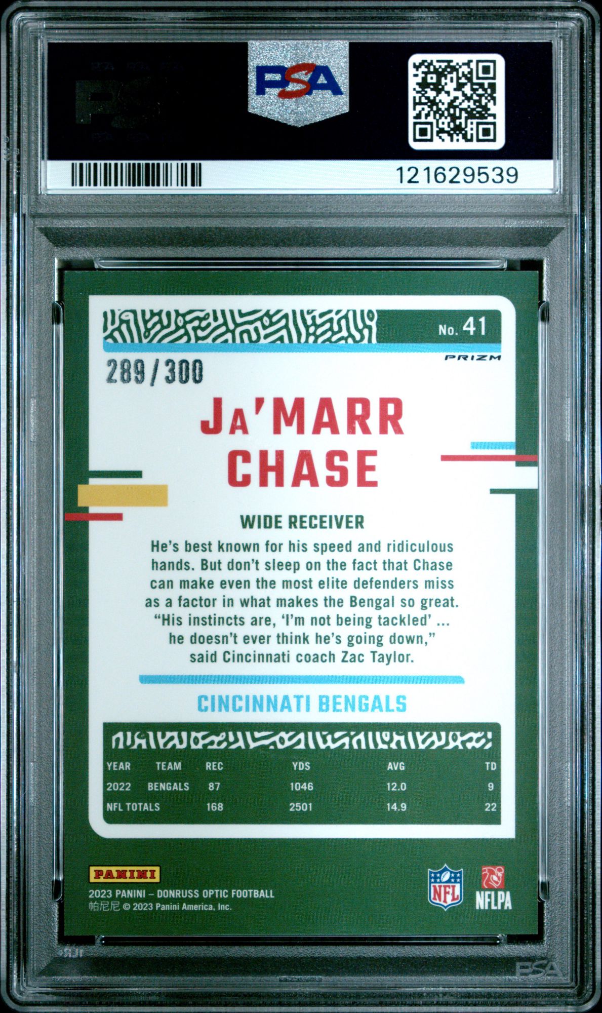 2023 Panini Donruss Optic 41 Ja'marr Chase Wave PSA 10 product image